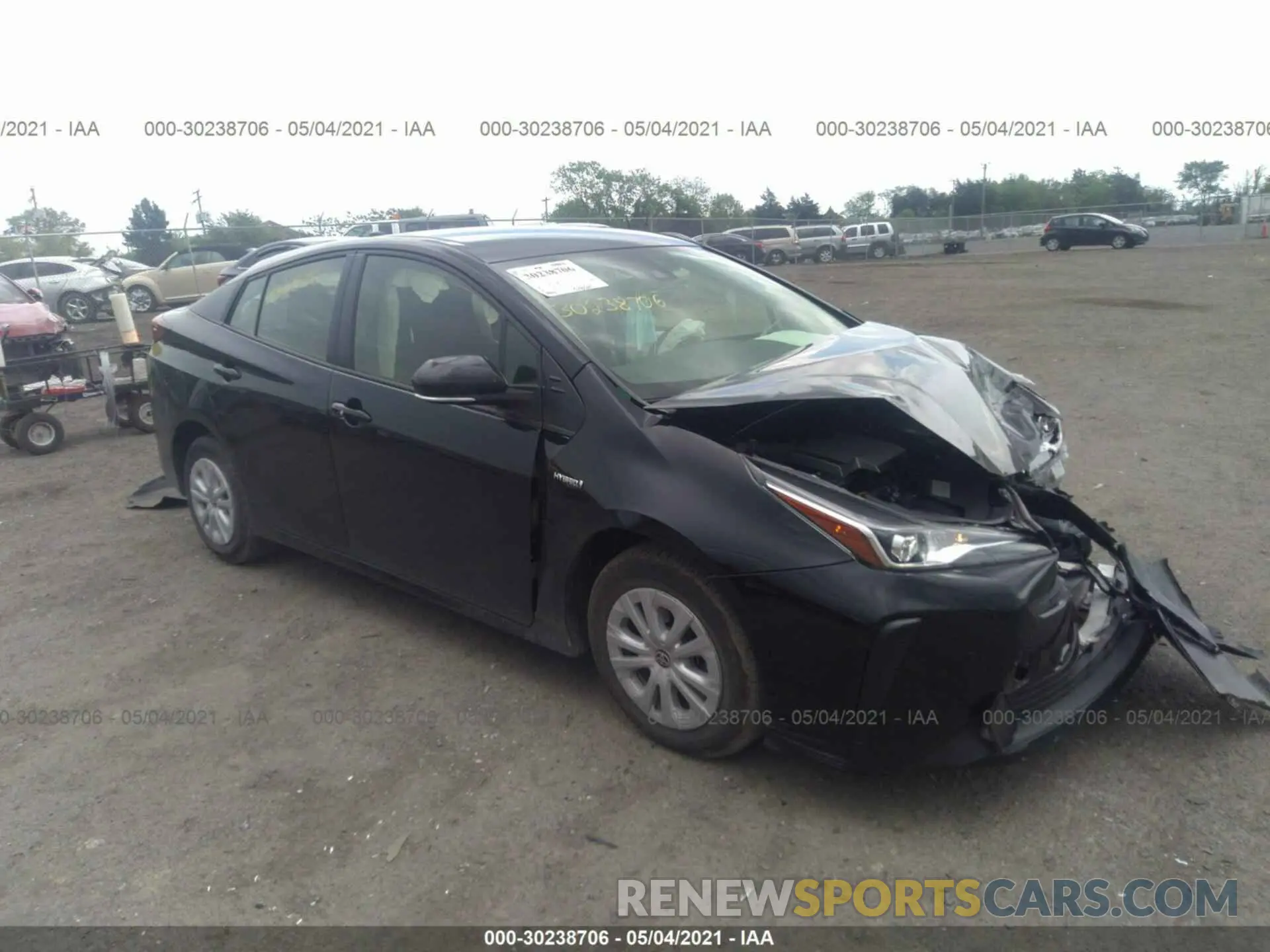 1 Photograph of a damaged car JTDKARFUXL3114224 TOYOTA PRIUS 2020