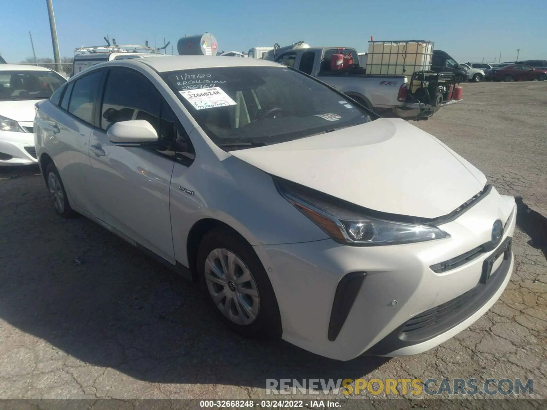1 Photograph of a damaged car JTDKARFUXL3122906 TOYOTA PRIUS 2020