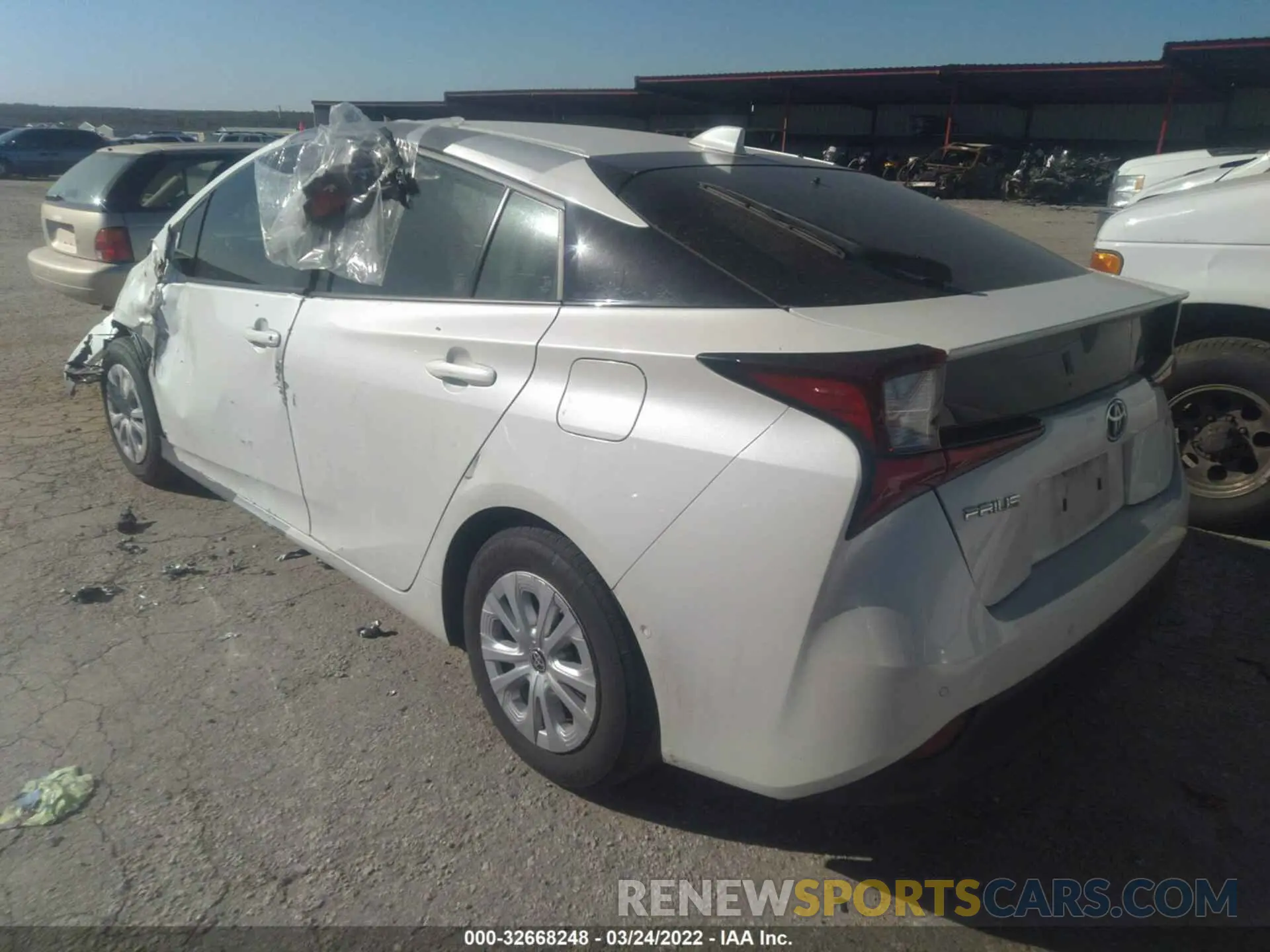 3 Photograph of a damaged car JTDKARFUXL3122906 TOYOTA PRIUS 2020