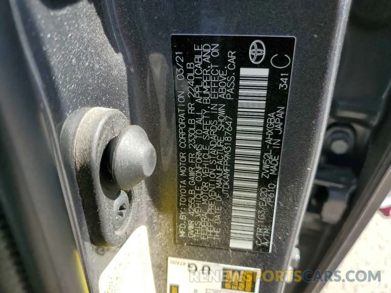 12 Photograph of a damaged car JTDKAMFP9M3187647 TOYOTA PRIUS 2021