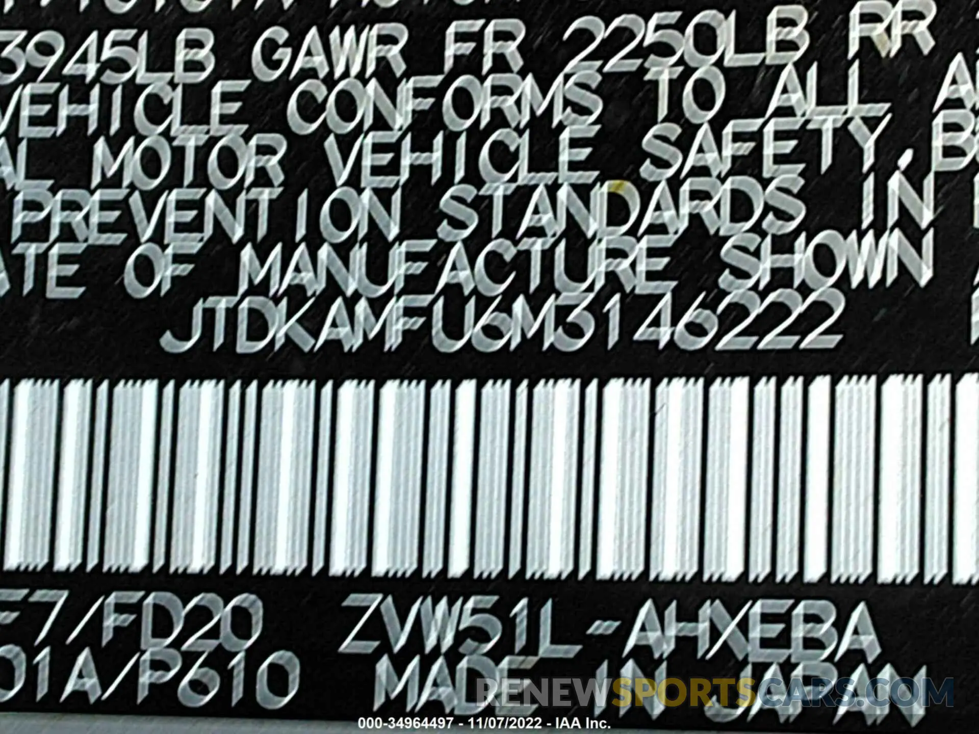 9 Photograph of a damaged car JTDKAMFU6M3146222 TOYOTA PRIUS 2021