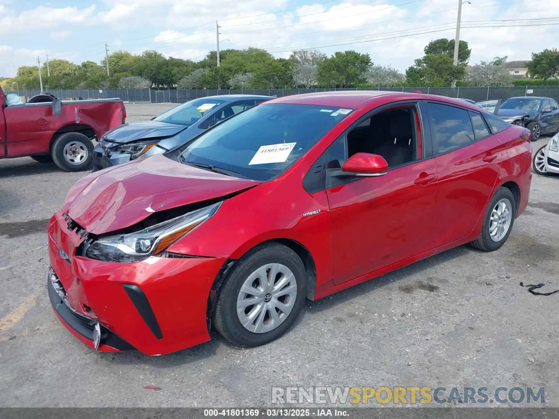 2 Фотография поврежденного автомобиля JTDKAMFU6M3148195 TOYOTA PRIUS 2021