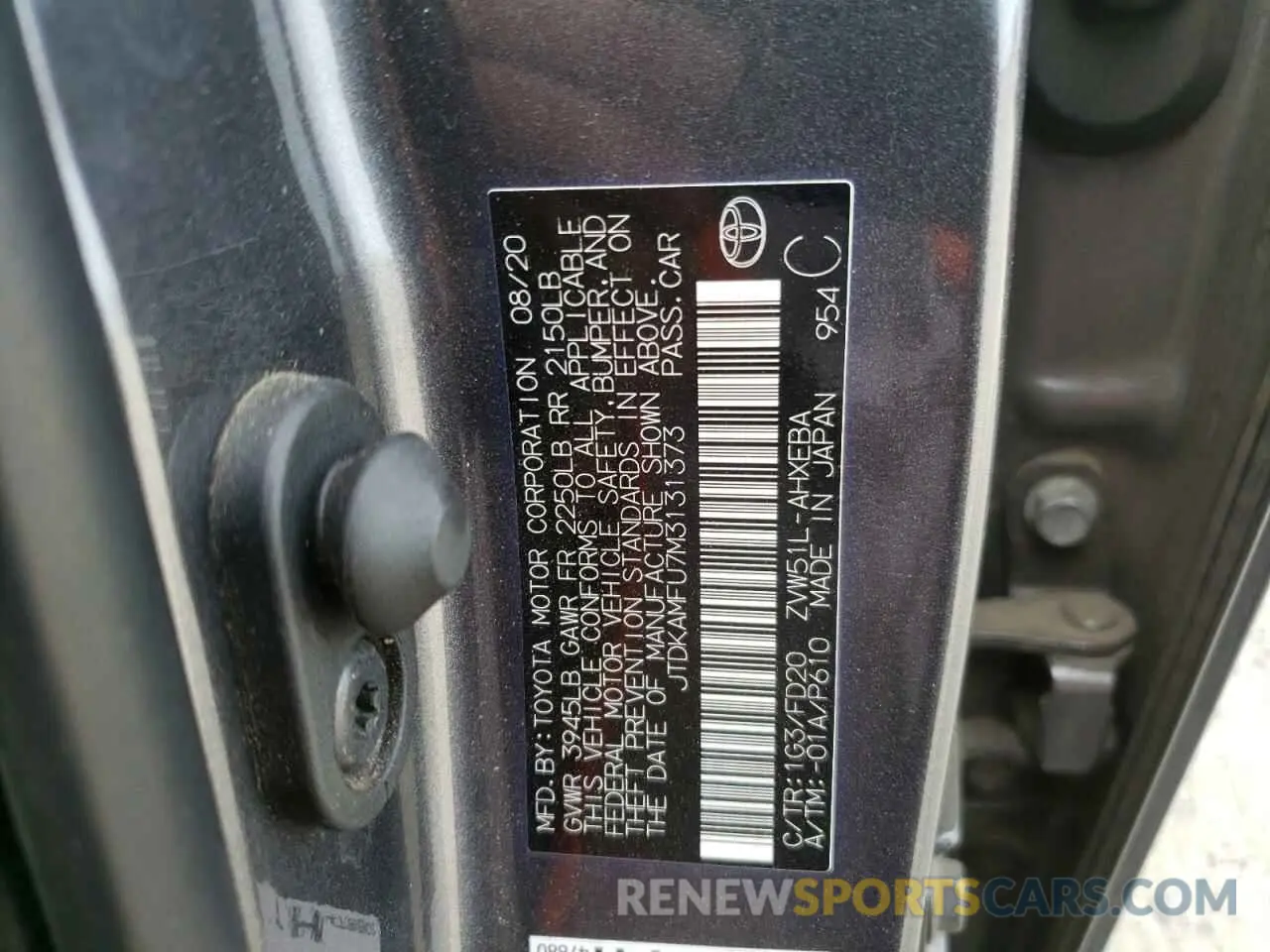 13 Photograph of a damaged car JTDKAMFU7M3131373 TOYOTA PRIUS 2021