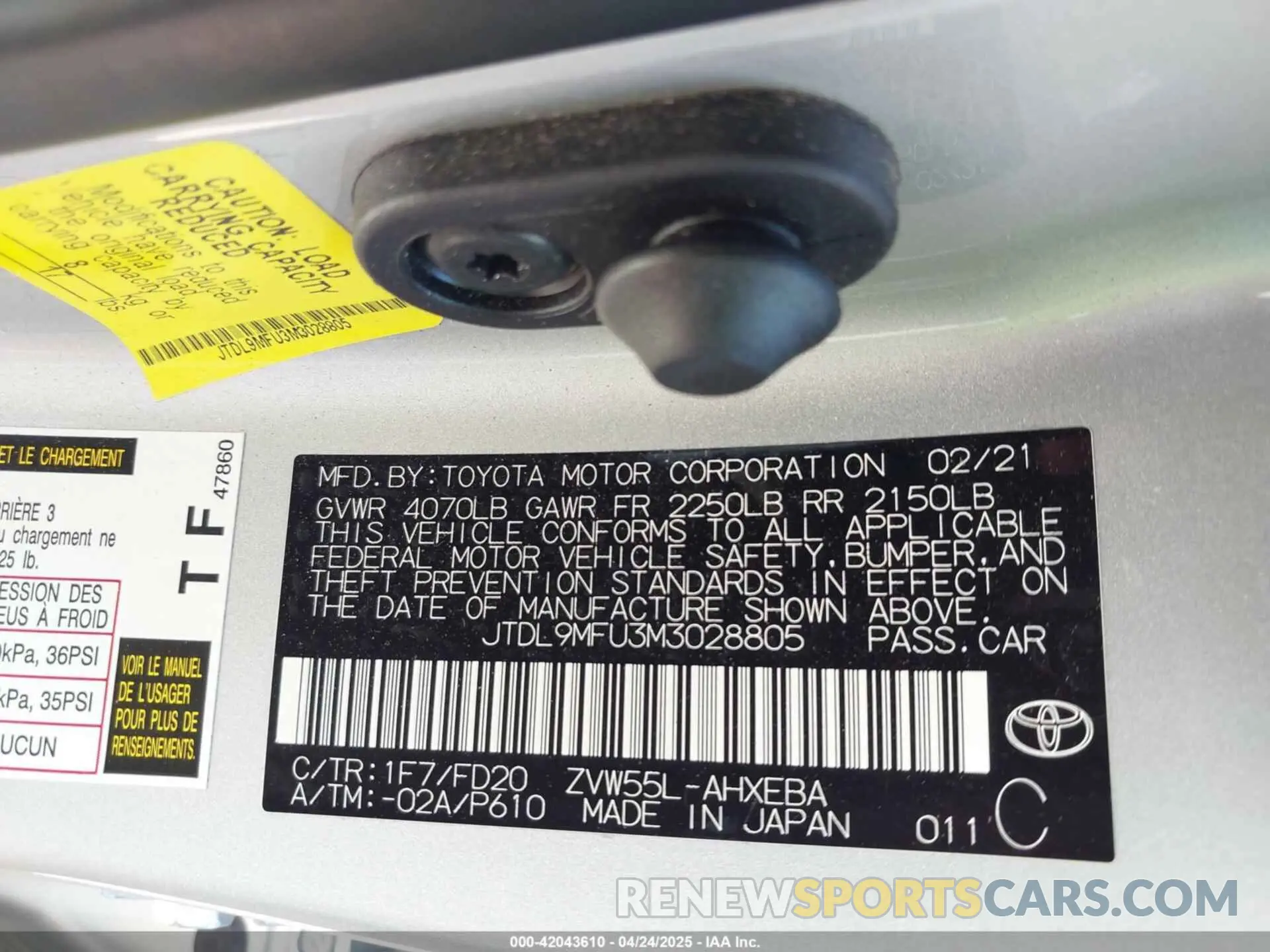 9 Photograph of a damaged car JTDL9MFU3M3028805 TOYOTA PRIUS 2021