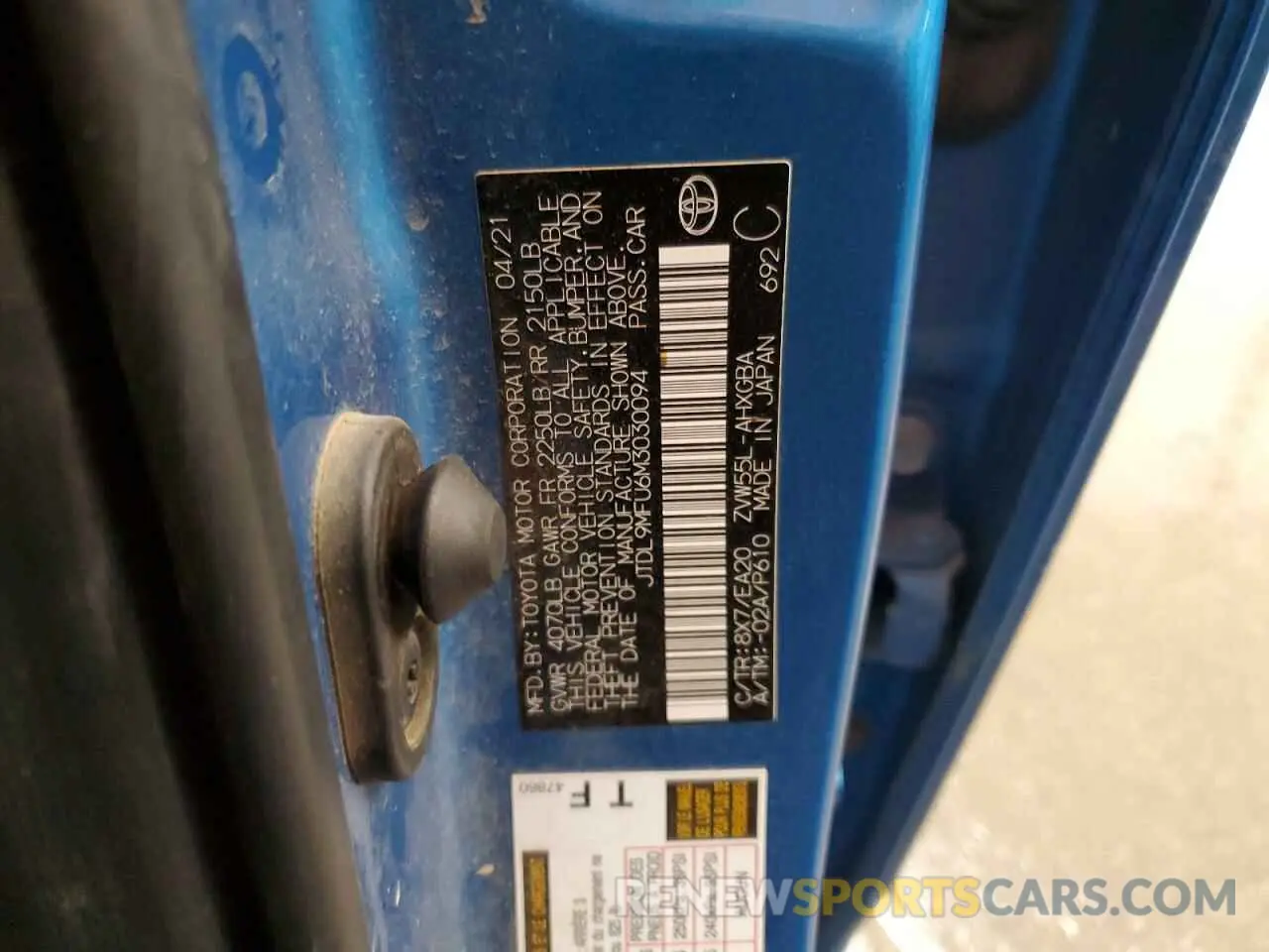 12 Фотография поврежденного автомобиля JTDL9MFU6M3030094 TOYOTA PRIUS 2021