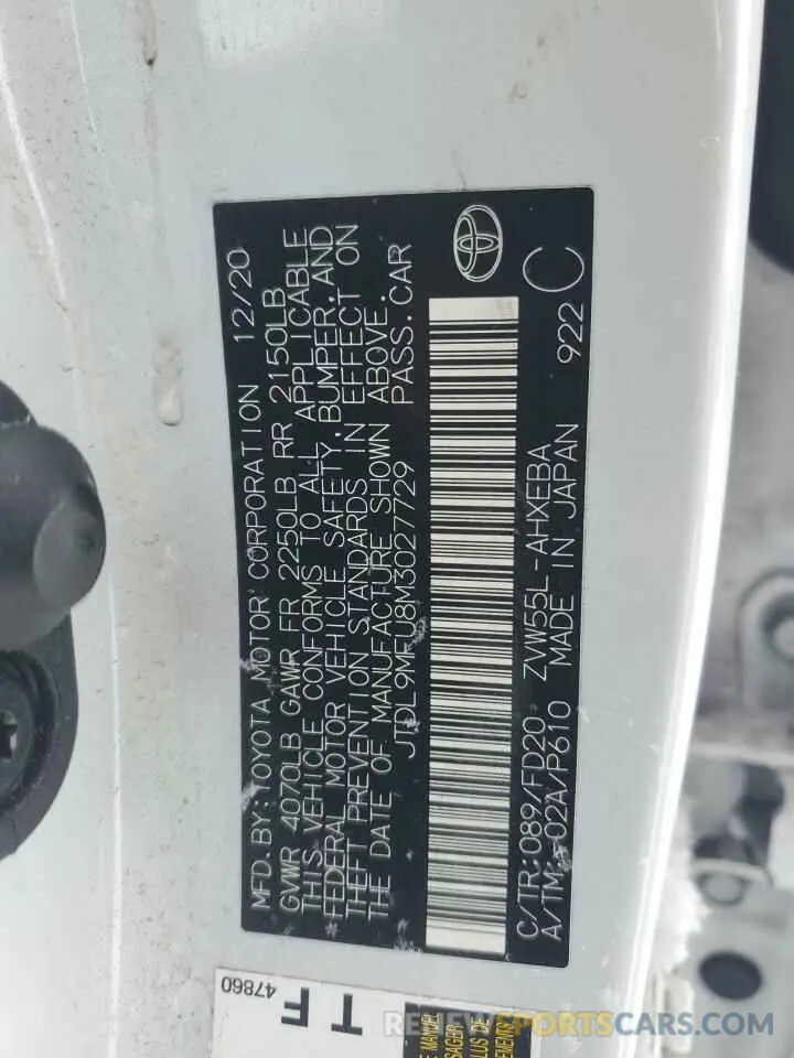 14 Фотография поврежденного автомобиля JTDL9MFU8M3027729 TOYOTA PRIUS 2021