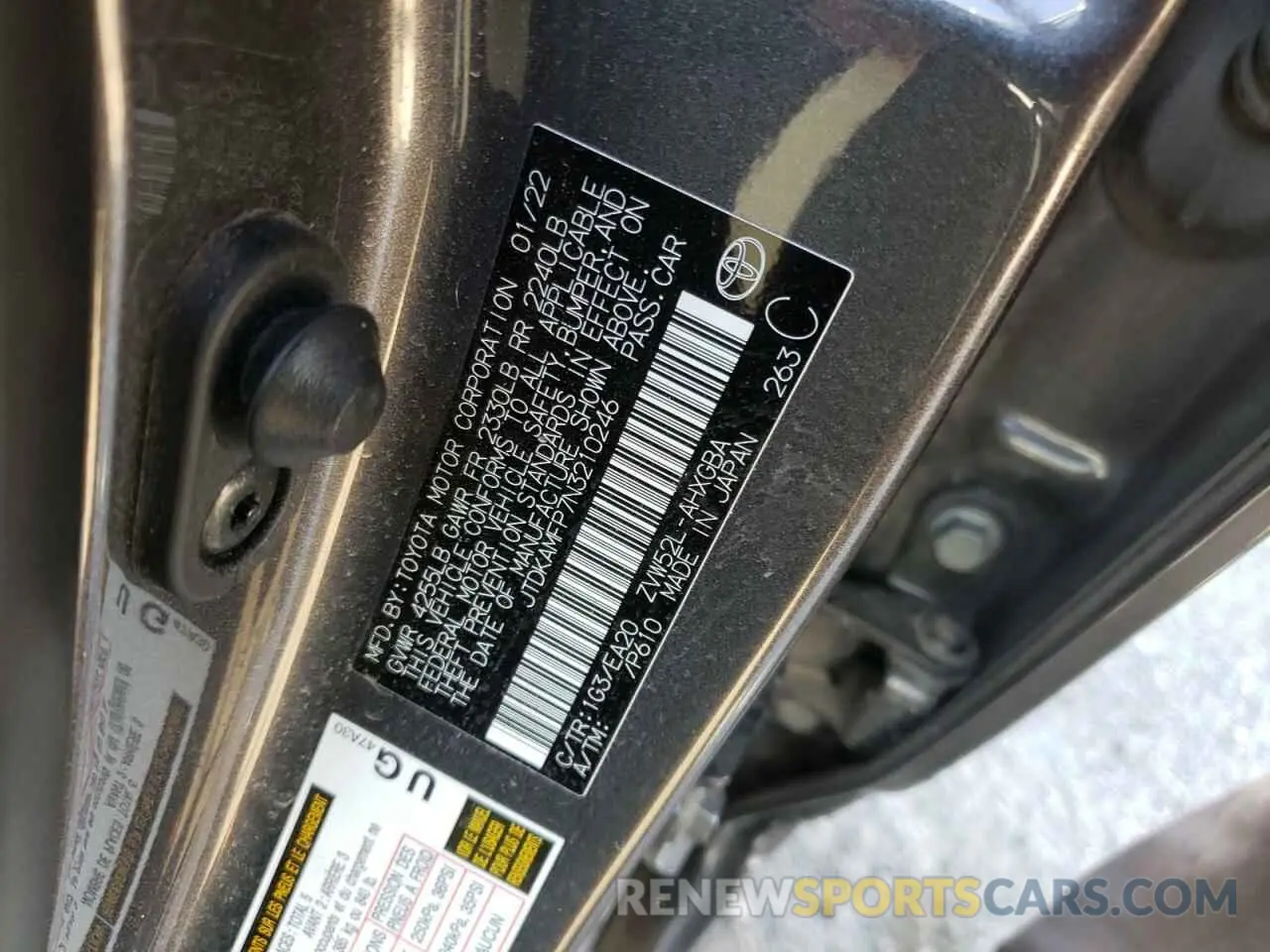 10 Photograph of a damaged car JTDKAMFP7N3210246 TOYOTA PRIUS 2022