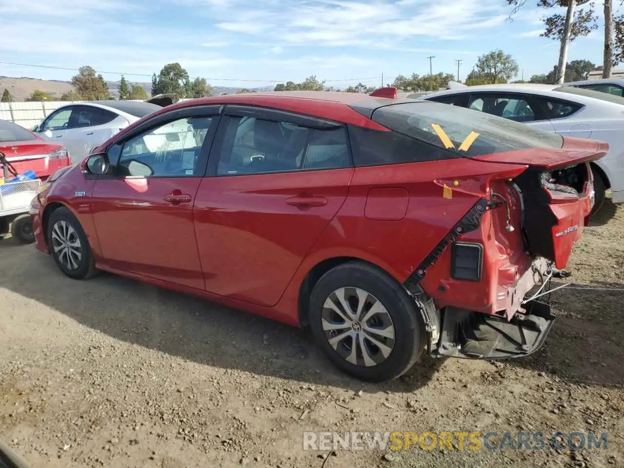 2 Фотография поврежденного автомобиля JTDKAMFP8N3197801 TOYOTA PRIUS 2022