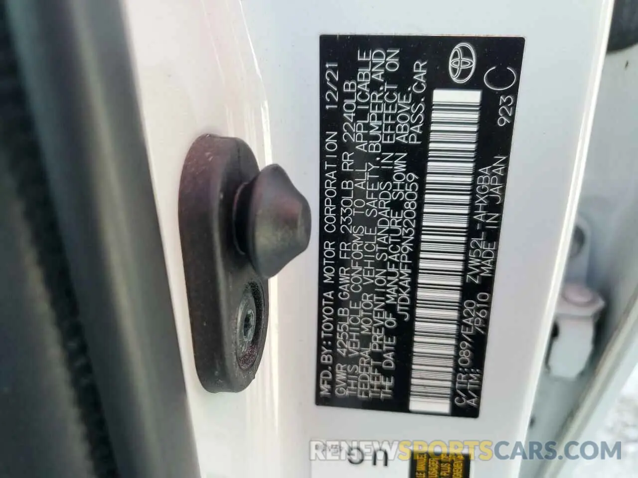 12 Photograph of a damaged car JTDKAMFP9N3208059 TOYOTA PRIUS 2022