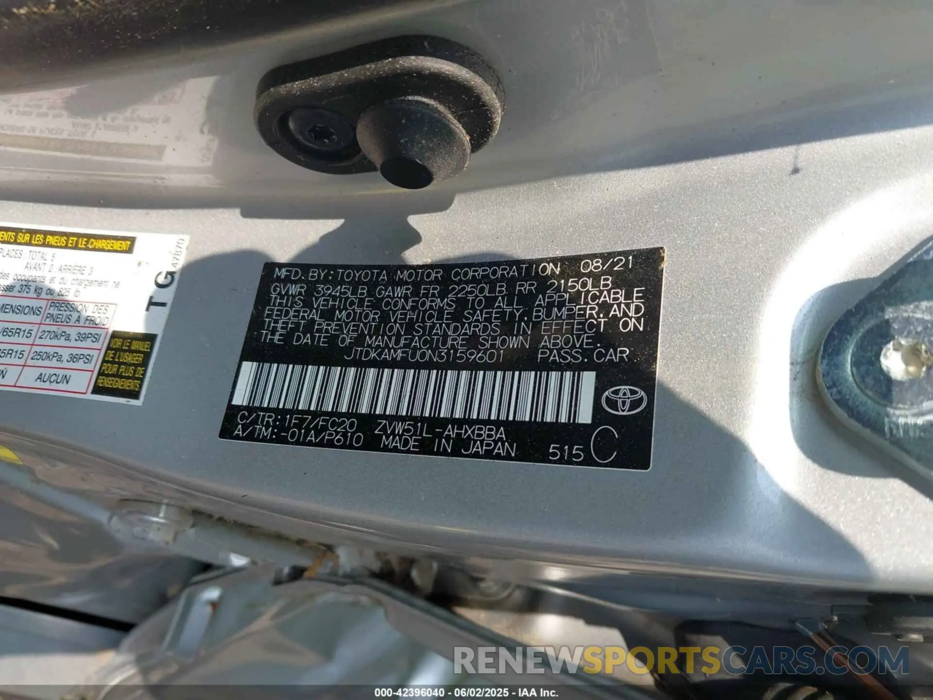9 Photograph of a damaged car JTDKAMFU0N3159601 TOYOTA PRIUS 2022