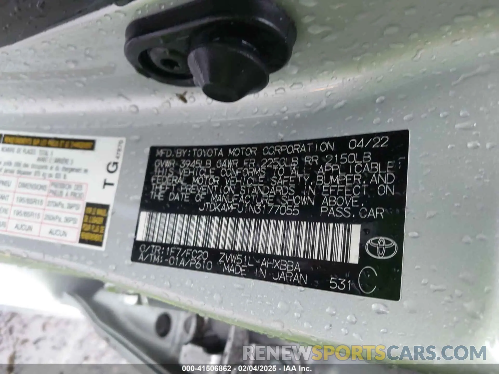 9 Photograph of a damaged car JTDKAMFU1N3177055 TOYOTA PRIUS 2022