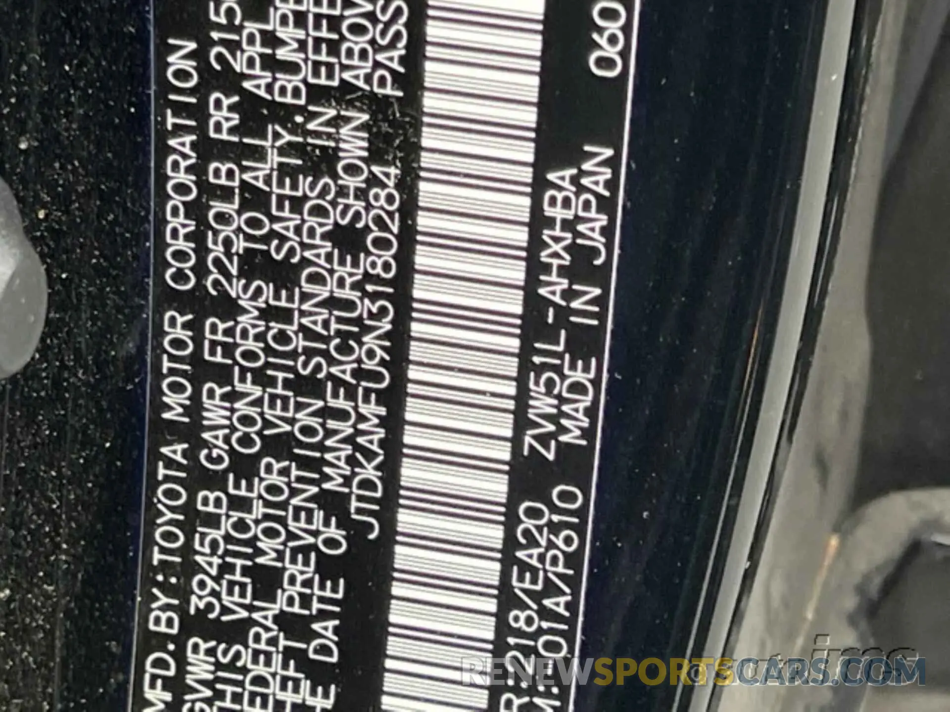 9 Фотография поврежденного автомобиля JTDKAMFU9N3180284 TOYOTA PRIUS 2022