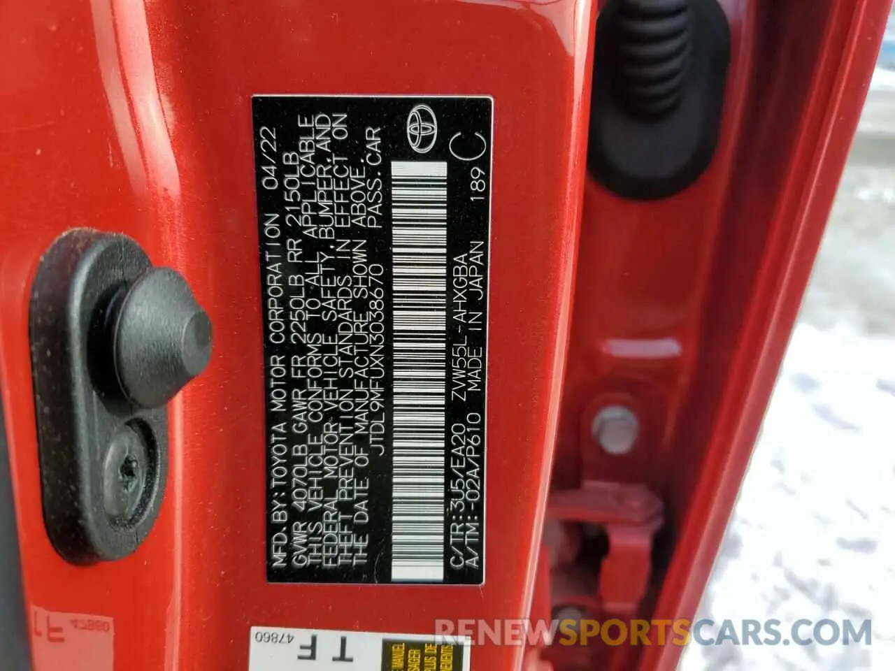 13 Фотография поврежденного автомобиля JTDL9MFUXN3038670 TOYOTA PRIUS 2022