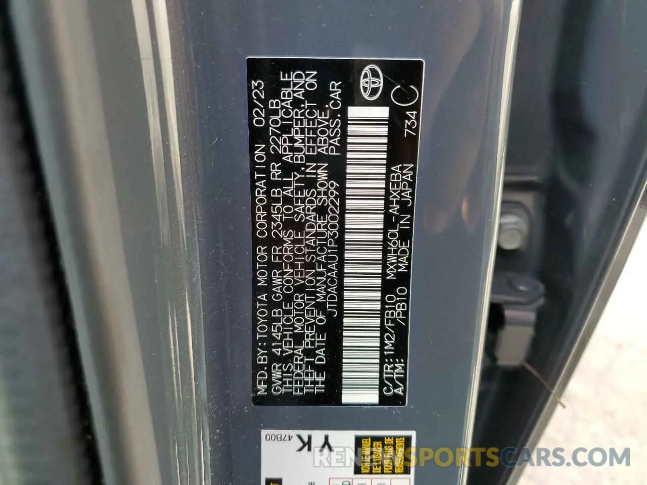 13 Фотография поврежденного автомобиля JTDACAAU1P3002299 TOYOTA PRIUS 2023