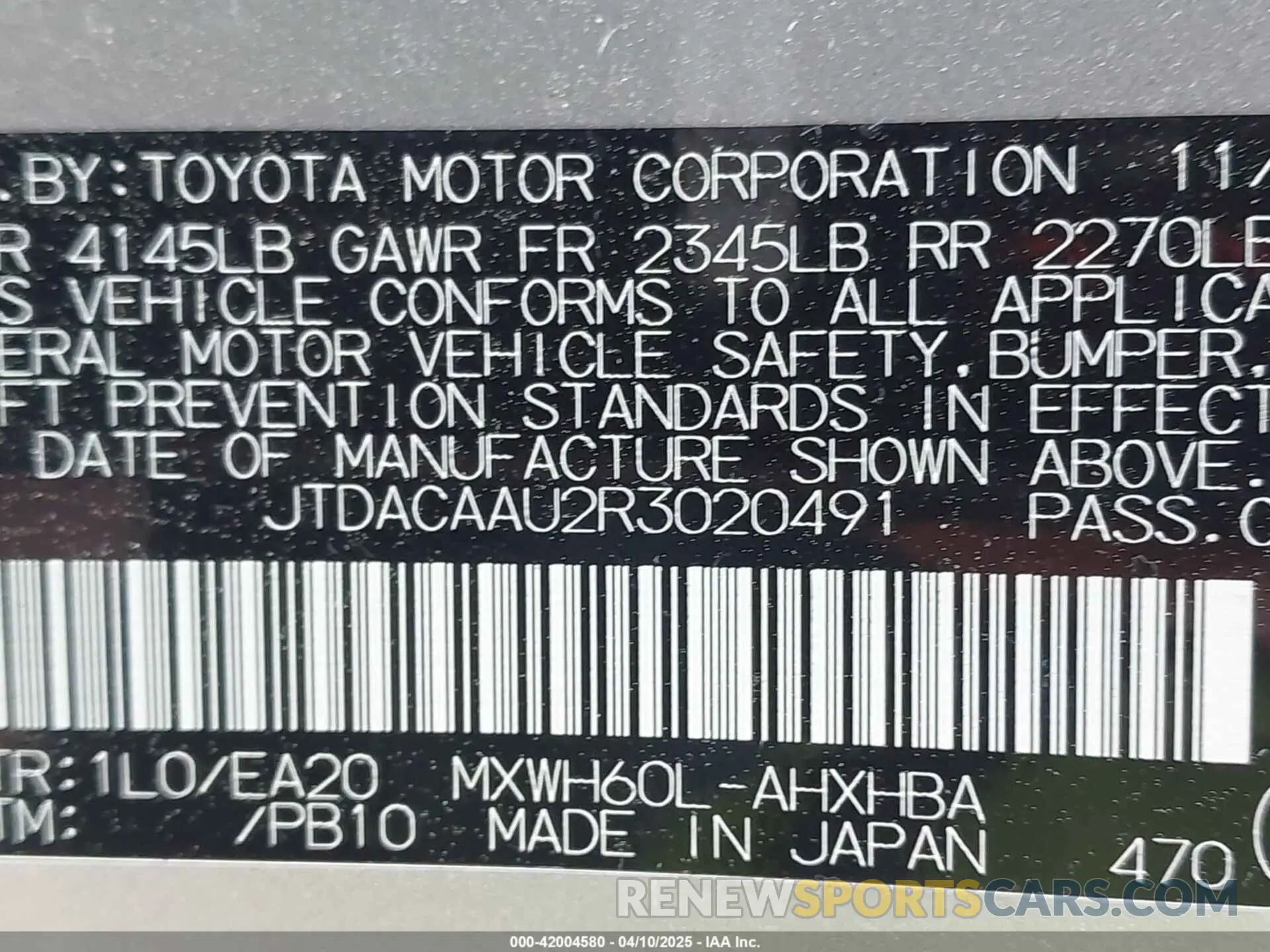 9 Фотография поврежденного автомобиля JTDACAAU2R3020491 TOYOTA PRIUS 2024