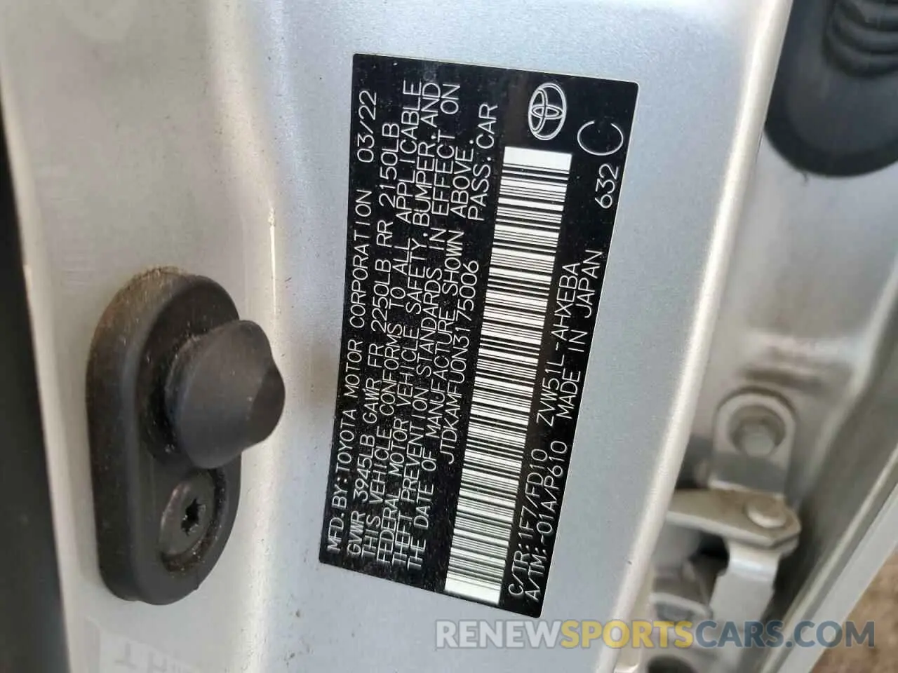 13 Фотография поврежденного автомобиля JTDKAMFU0N3175006 TOYOTA PRIUS NIGH 2022