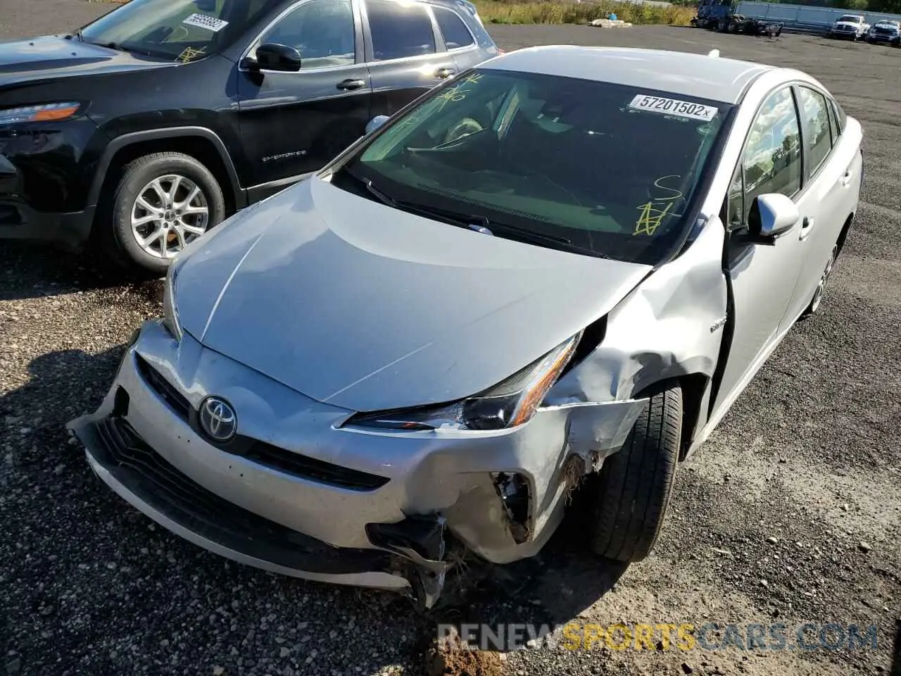 2 Photograph of a damaged car JTDKAMFU8N3161015 TOYOTA PRIUS NIGH 2022