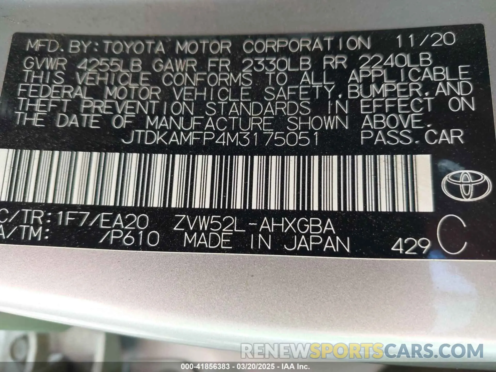 9 Photograph of a damaged car JTDKAMFP4M3175051 TOYOTA PRIUS PRIME 2021