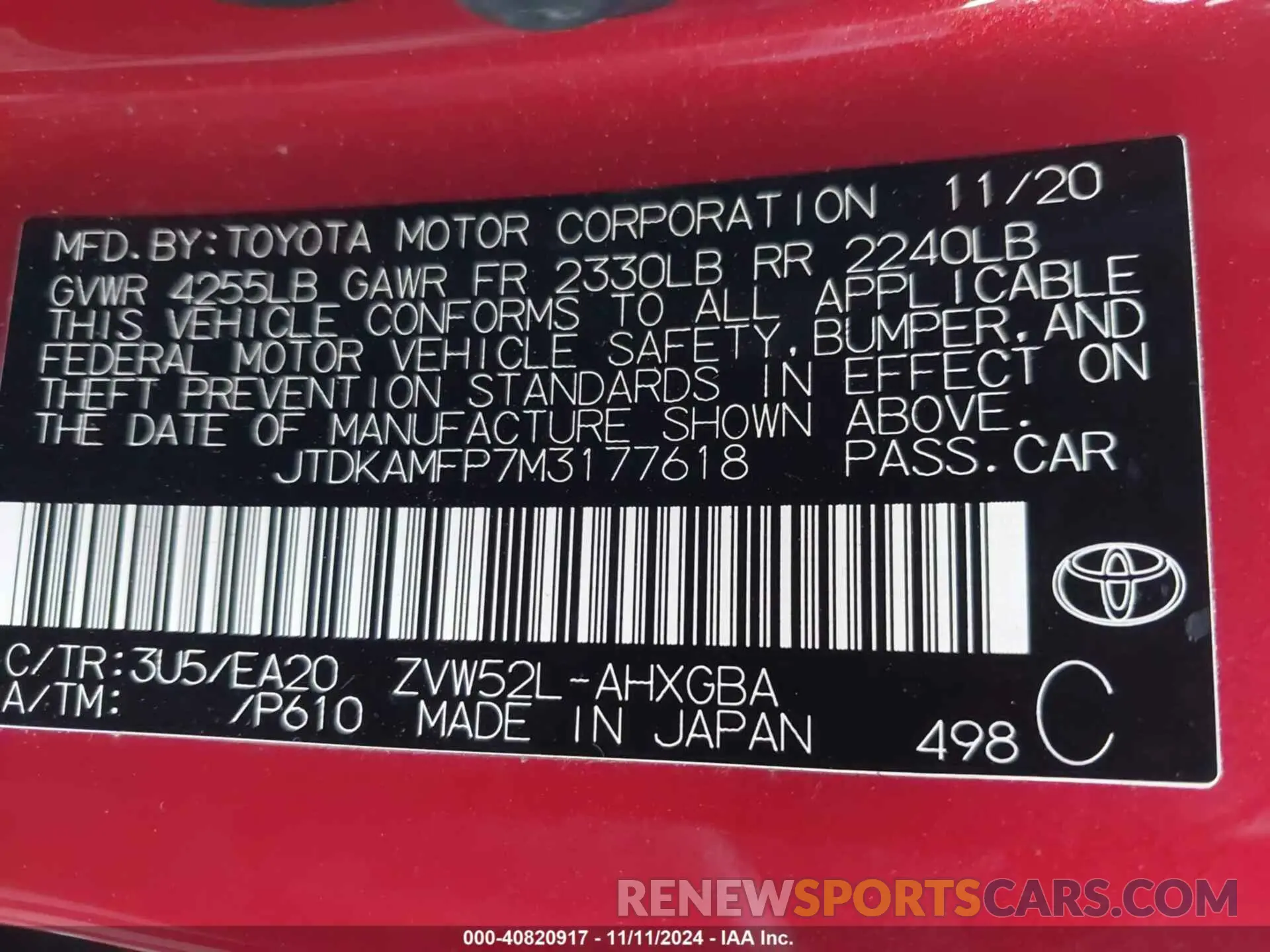 9 Photograph of a damaged car JTDKAMFP7M3177618 TOYOTA PRIUS PRIME 2021