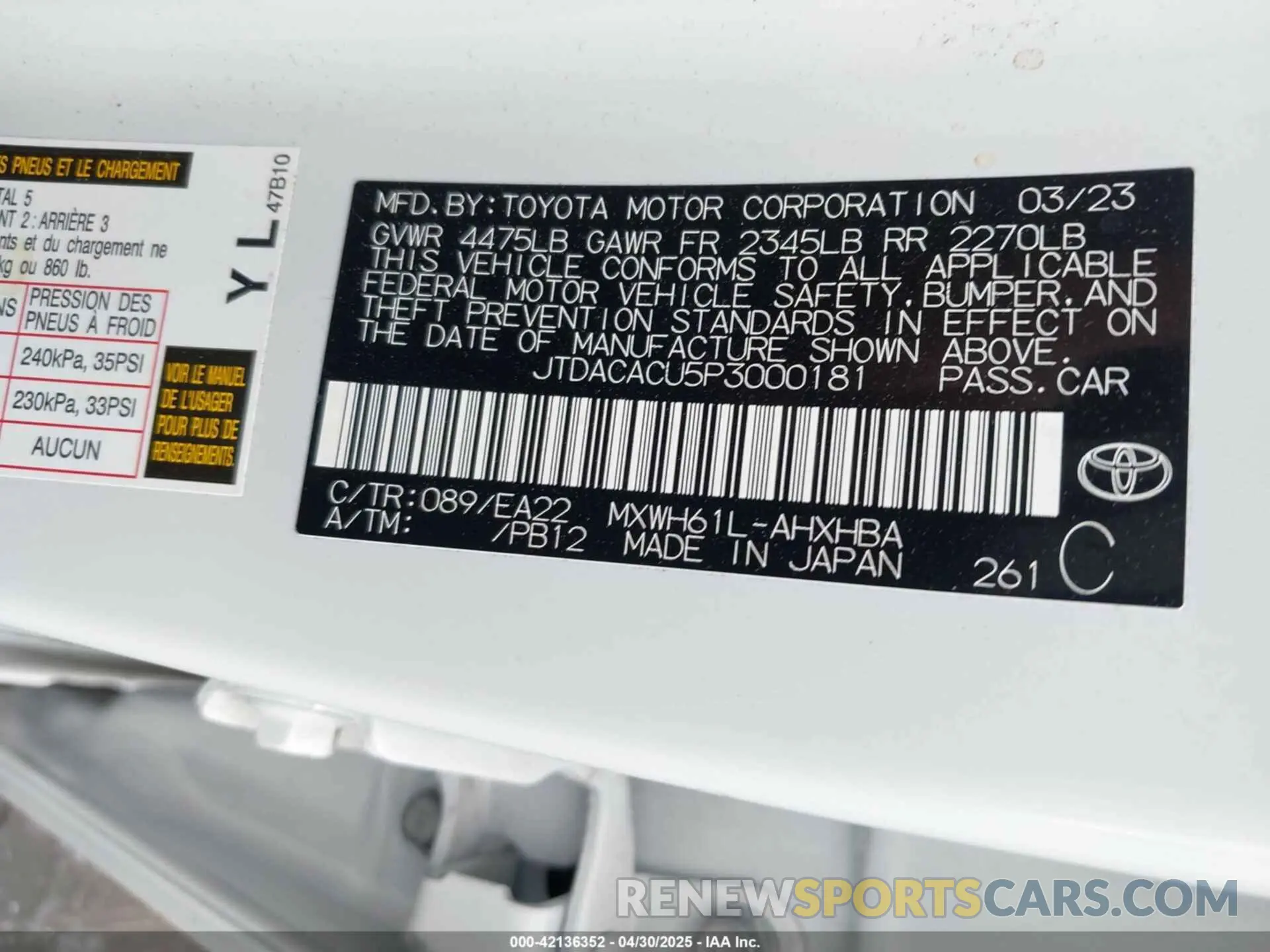 9 Photograph of a damaged car JTDACACU5P3000181 TOYOTA PRIUS PRIME 2023