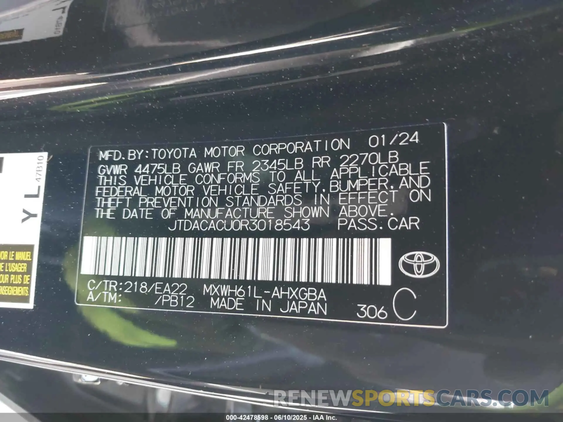 9 Photograph of a damaged car JTDACACU0R3018543 TOYOTA PRIUS PRIME 2024