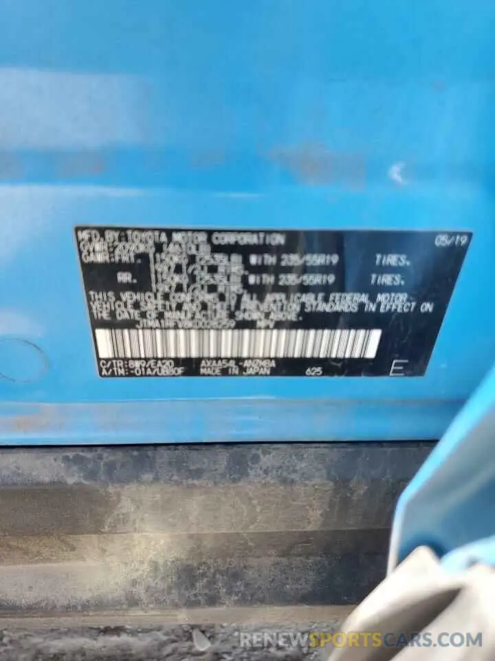 12 Photograph of a damaged car JTMA1RFV8KD028259 TOYOTA RAV4 2019