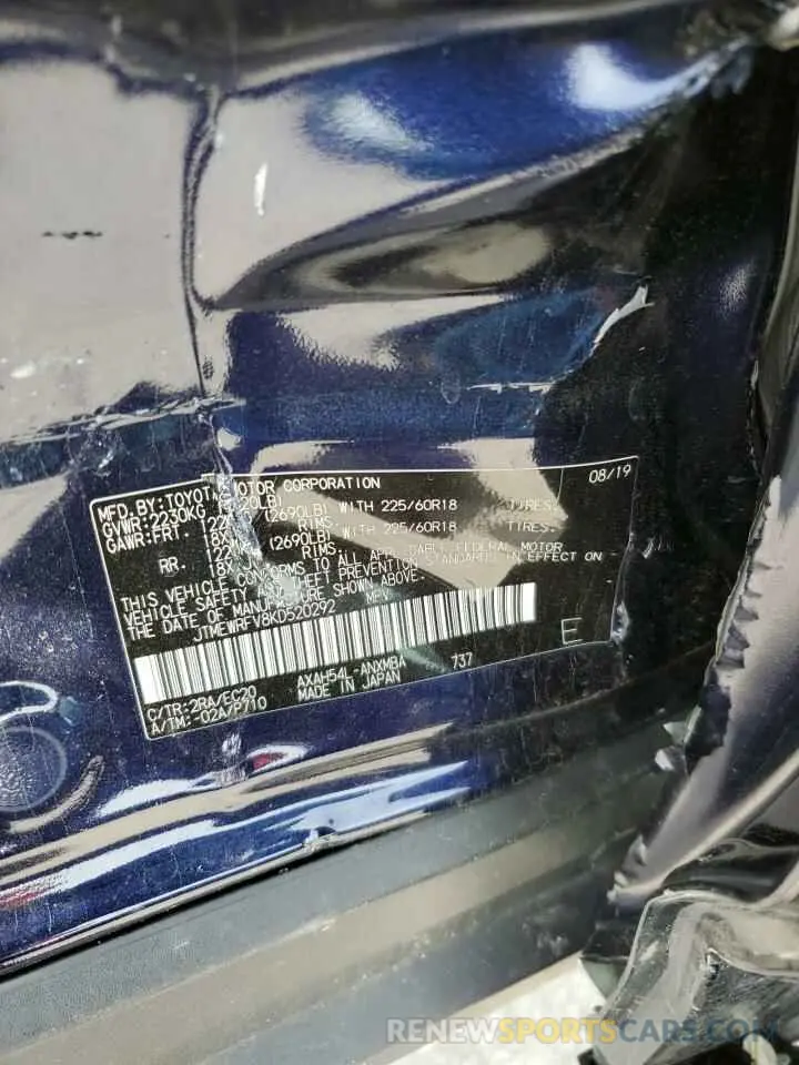 13 Photograph of a damaged car JTMEWRFV8KD520292 TOYOTA RAV4 2019