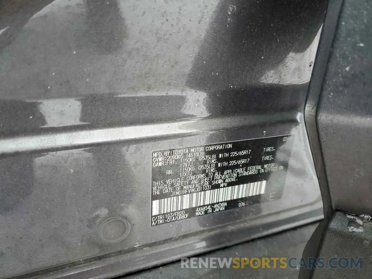 13 Фотография поврежденного автомобиля JTMG1RFV9KJ011031 TOYOTA RAV4 2019