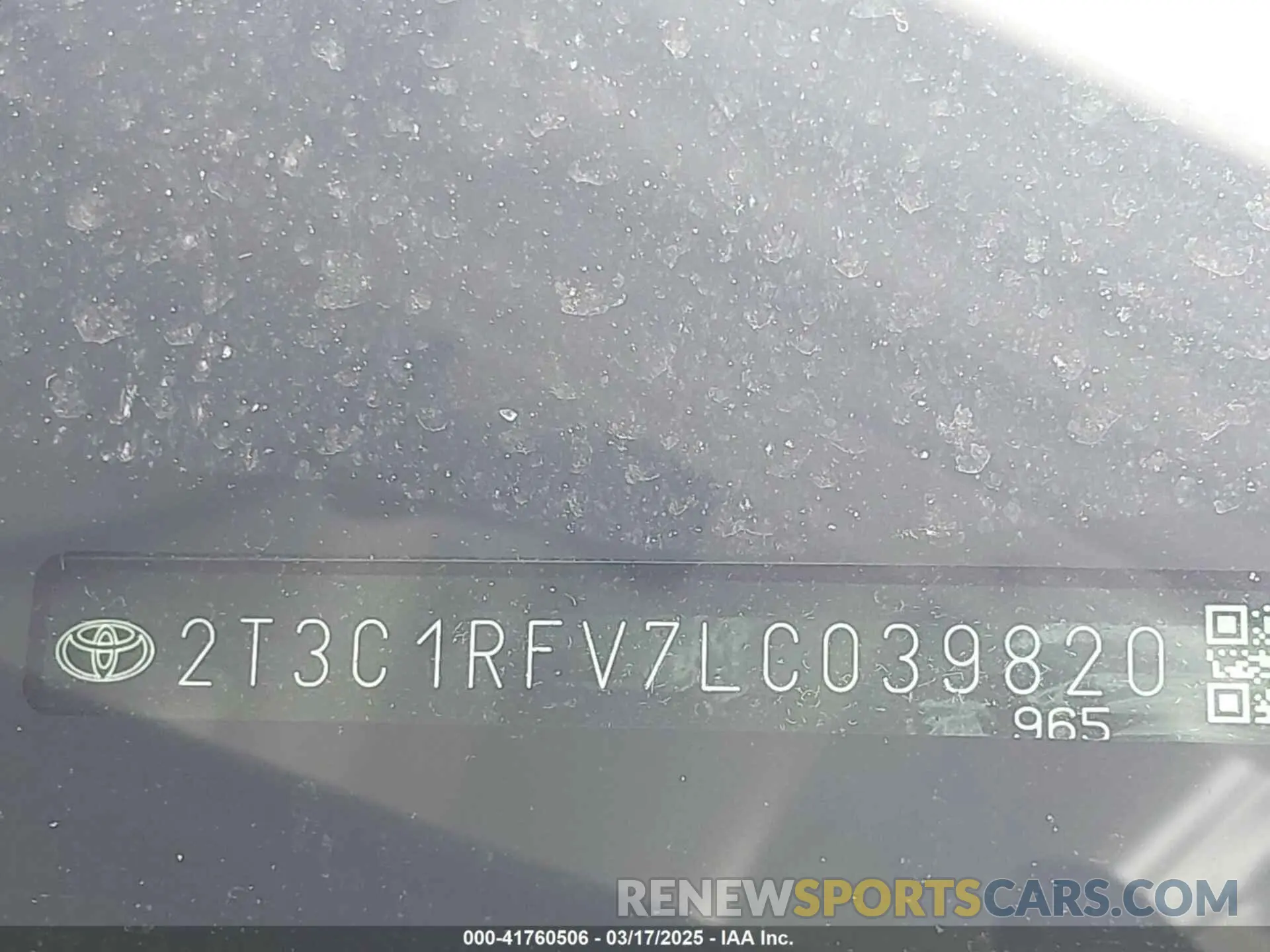 9 Photograph of a damaged car 2T3C1RFV7LC039820 TOYOTA RAV4 2020