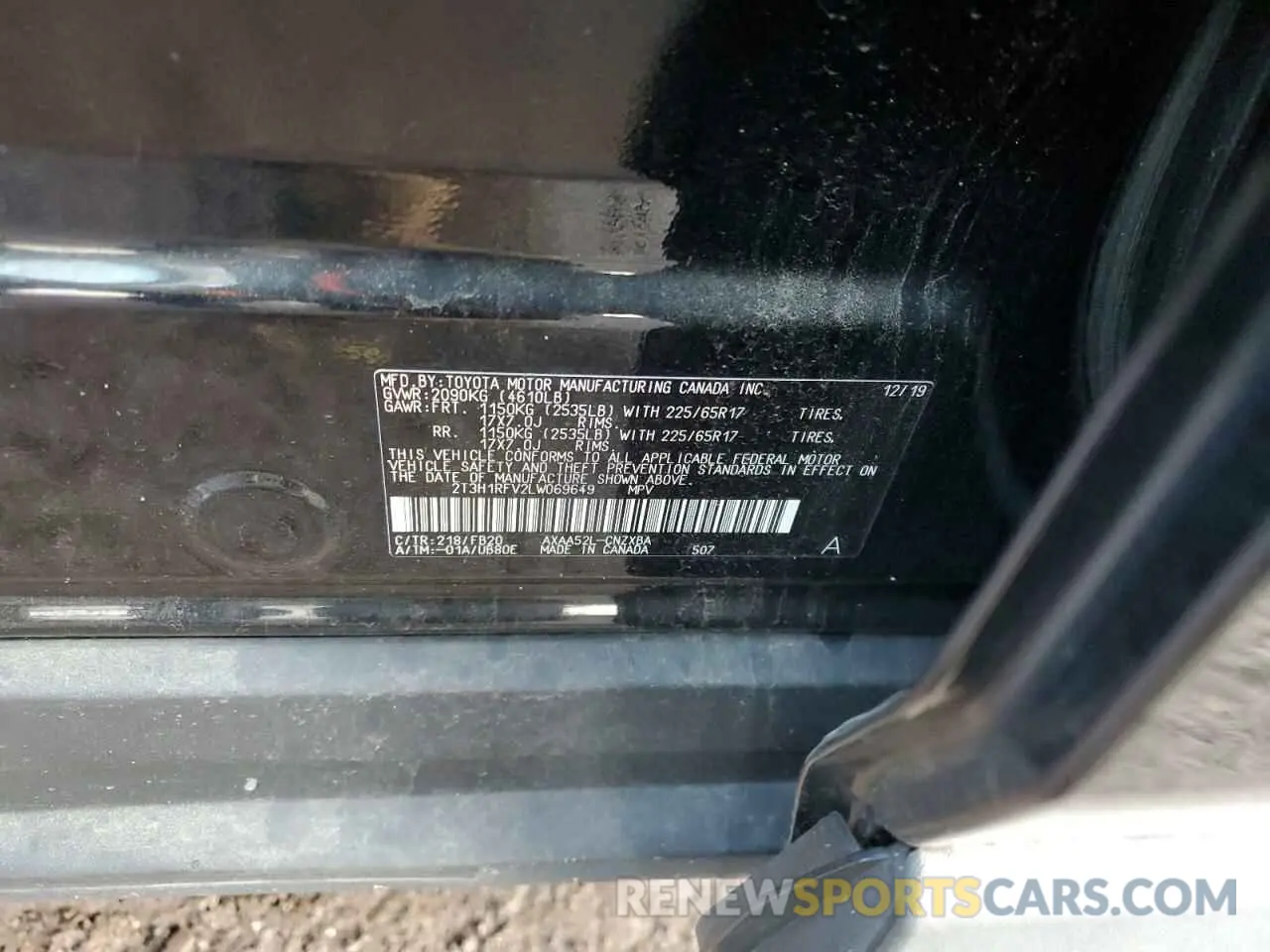 14 Фотография поврежденного автомобиля 2T3H1RFV2LW069649 TOYOTA RAV4 2020