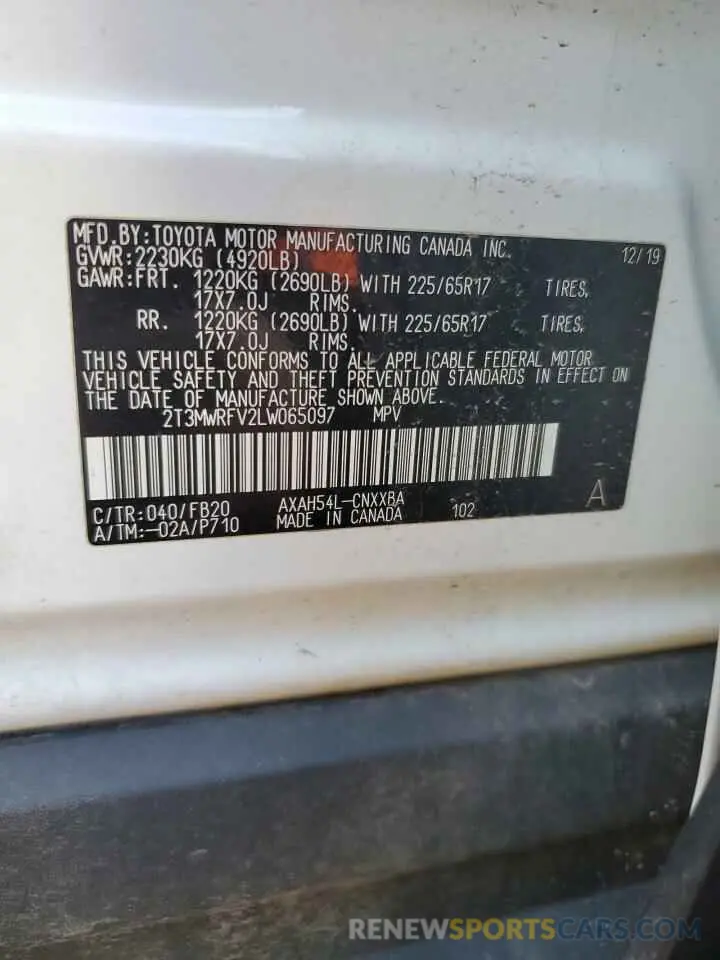 12 Фотография поврежденного автомобиля 2T3MWRFV2LW065097 TOYOTA RAV4 2020