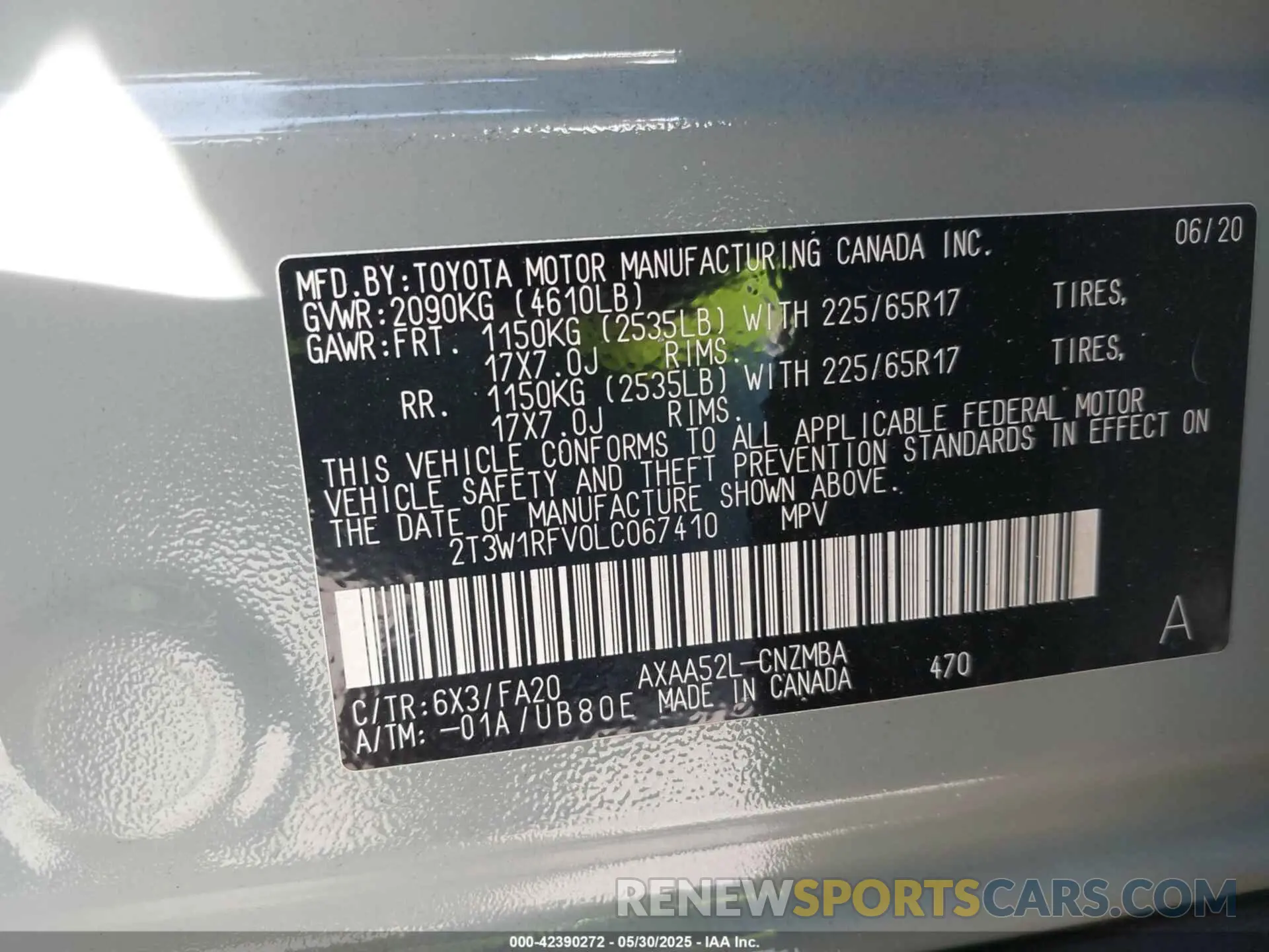 9 Фотография поврежденного автомобиля 2T3W1RFV0LC067410 TOYOTA RAV4 2020