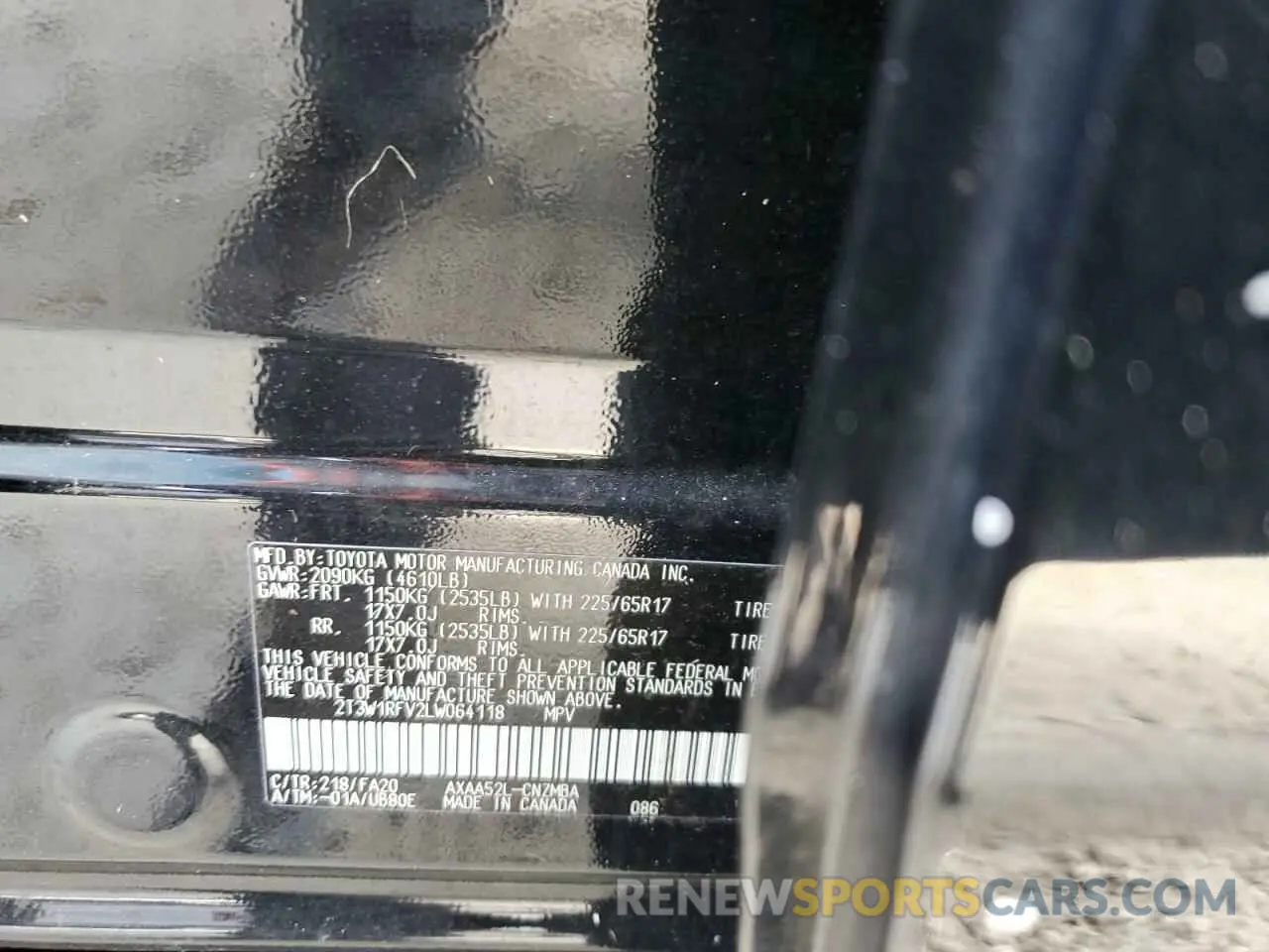 10 Фотография поврежденного автомобиля 2T3W1RFV2LW064118 TOYOTA RAV4 2020