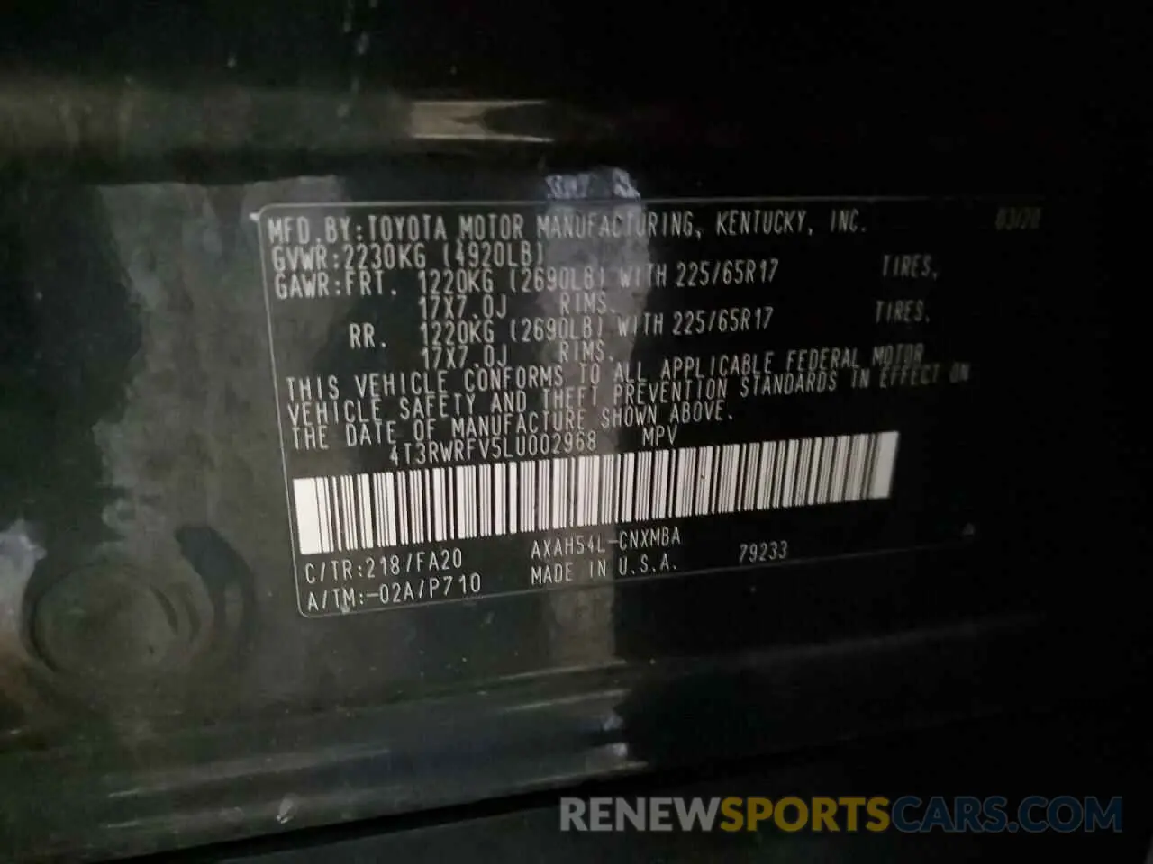 13 Фотография поврежденного автомобиля 4T3RWRFV5LU002968 TOYOTA RAV4 2020