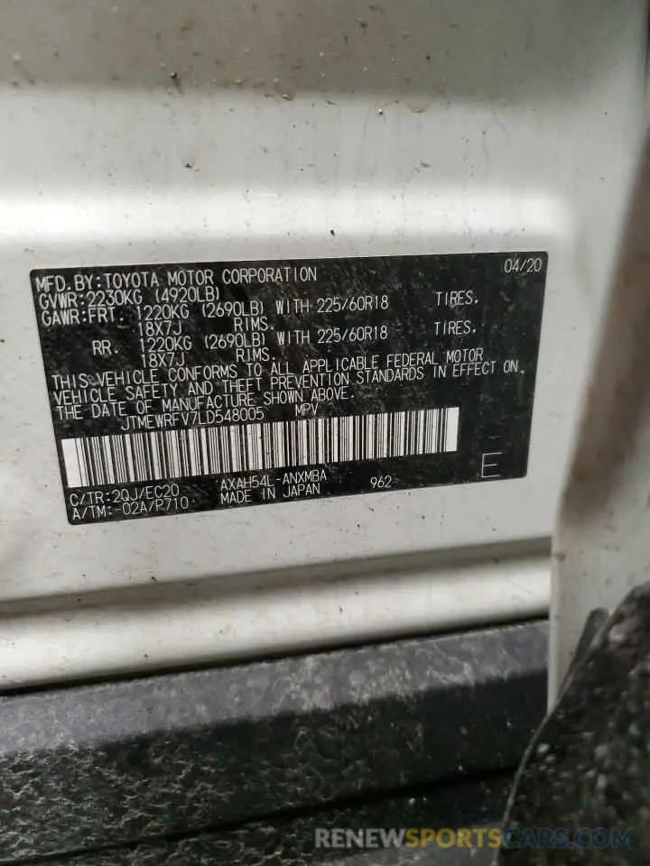 13 Photograph of a damaged car JTMEWRFV7LD548005 TOYOTA RAV4 2020