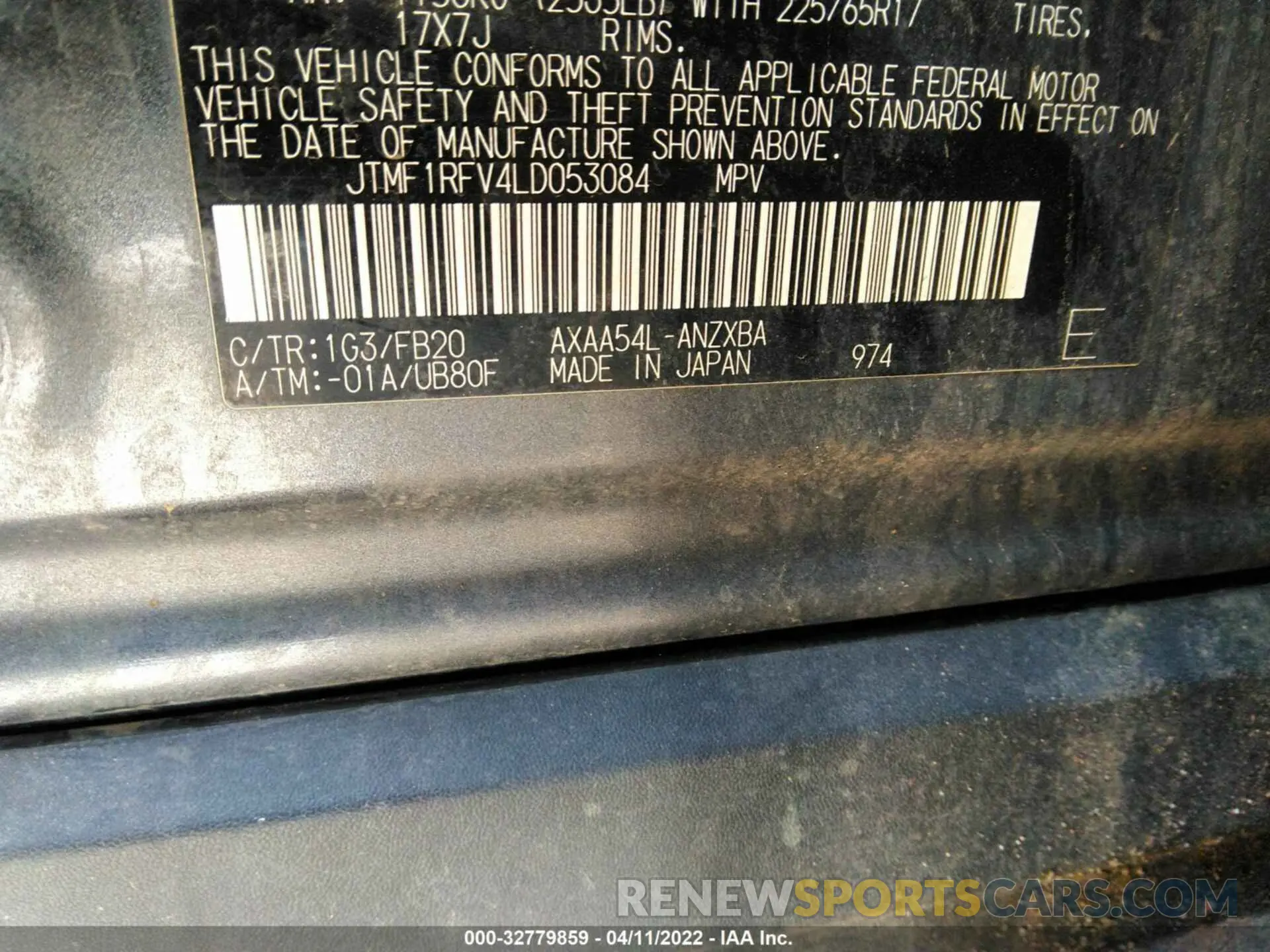 9 Photograph of a damaged car JTMF1RFV4LD053084 TOYOTA RAV4 2020