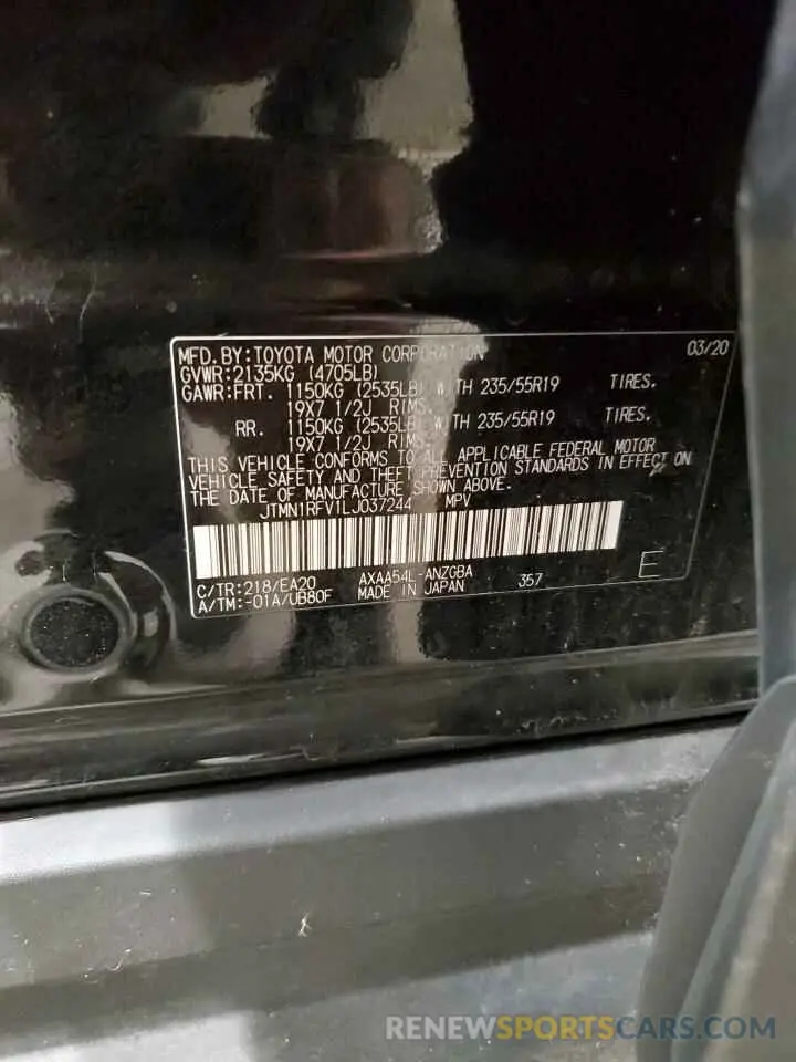13 Фотография поврежденного автомобиля JTMN1RFV1LJ037244 TOYOTA RAV4 2020