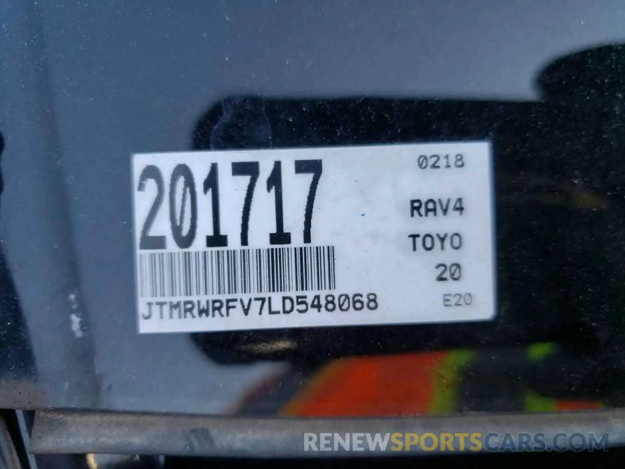 10 Photograph of a damaged car JTMRWRFV7LD548068 TOYOTA RAV4 2020