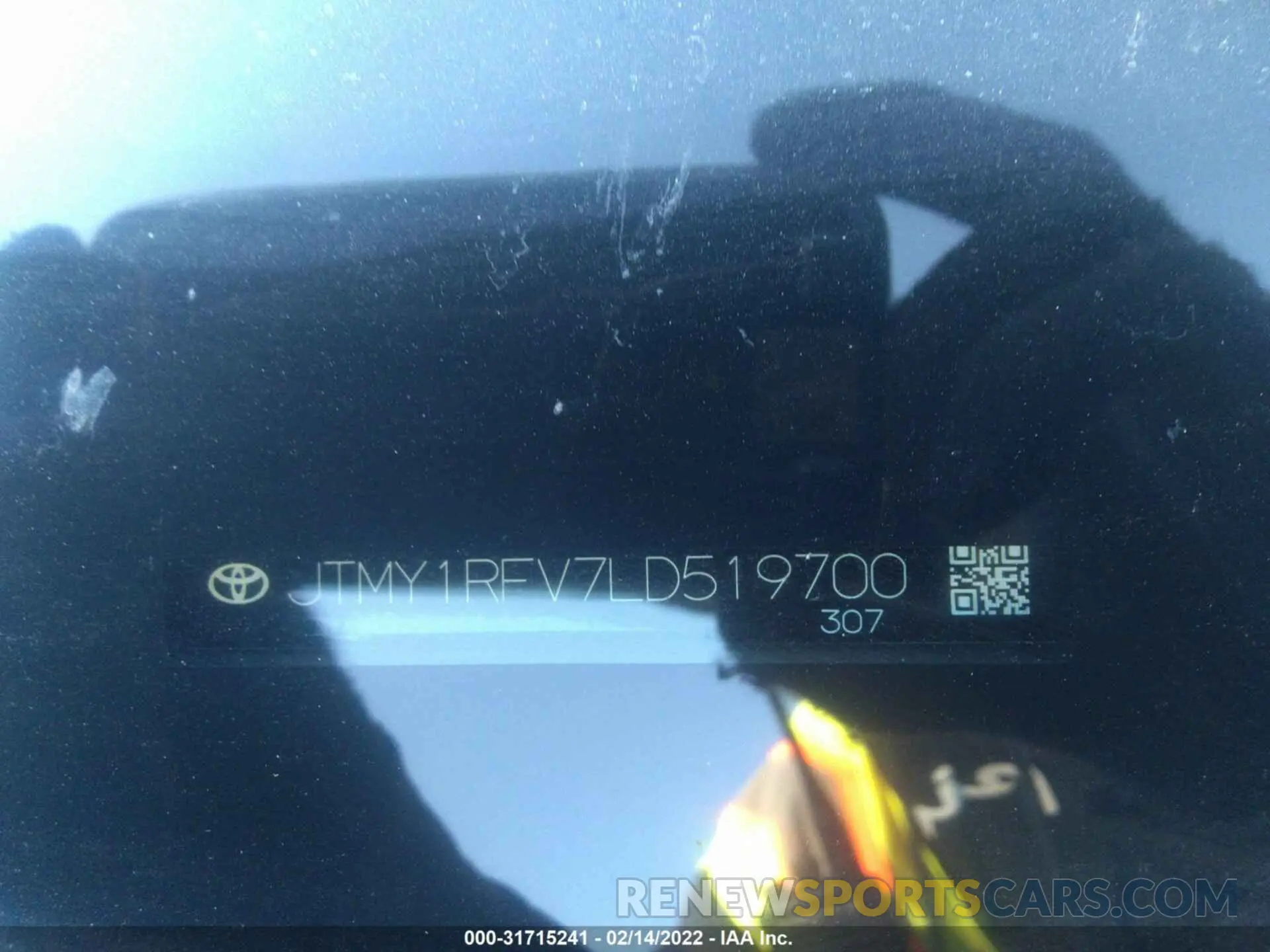 9 Фотография поврежденного автомобиля JTMY1RFV7LD519700 TOYOTA RAV4 2020