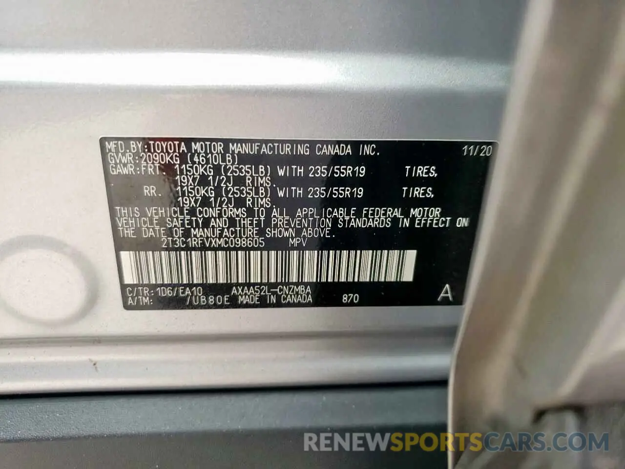 15 Фотография поврежденного автомобиля 2T3C1RFVXMC098605 TOYOTA RAV4 2021