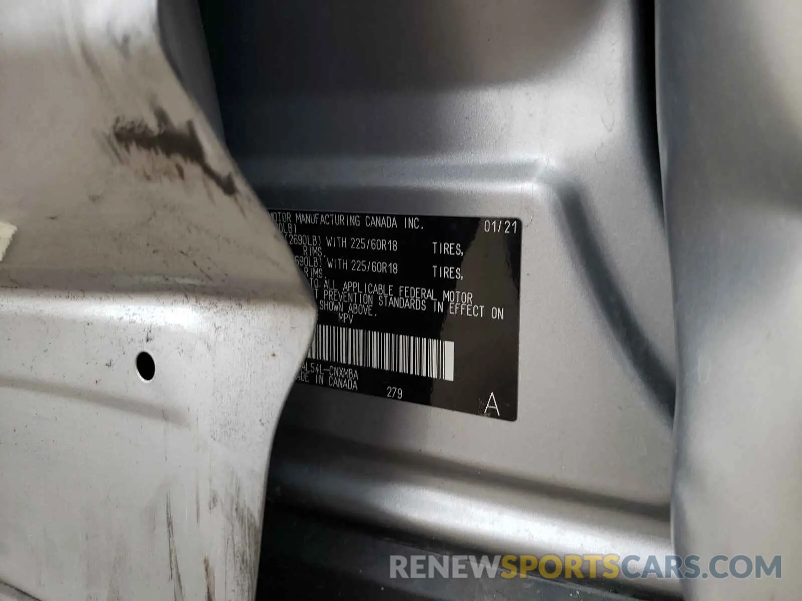 10 Photograph of a damaged car 2T3E6RFV0MW018365 TOYOTA RAV4 2021