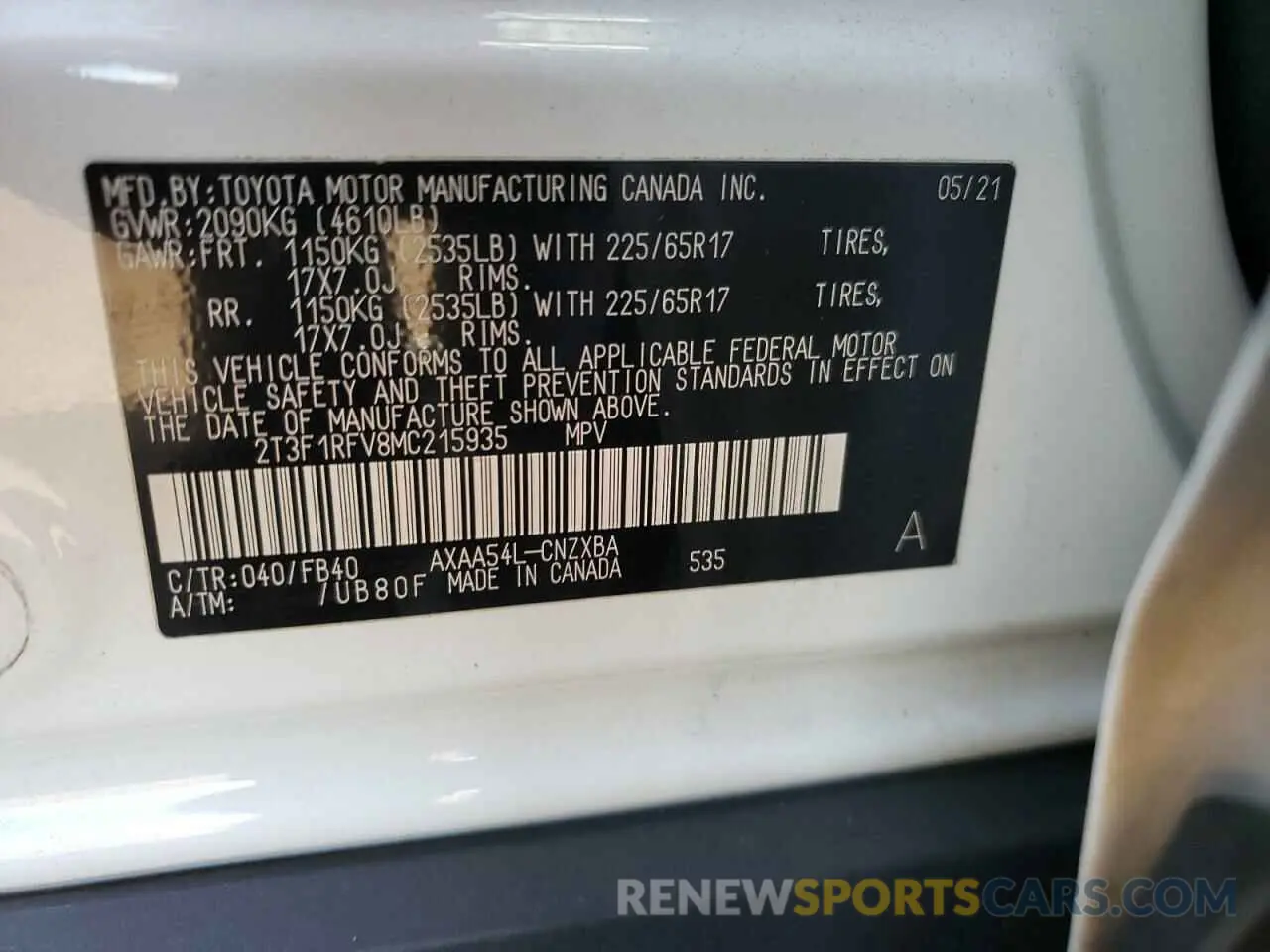 15 Фотография поврежденного автомобиля 2T3F1RFV8MC215935 TOYOTA RAV4 2021