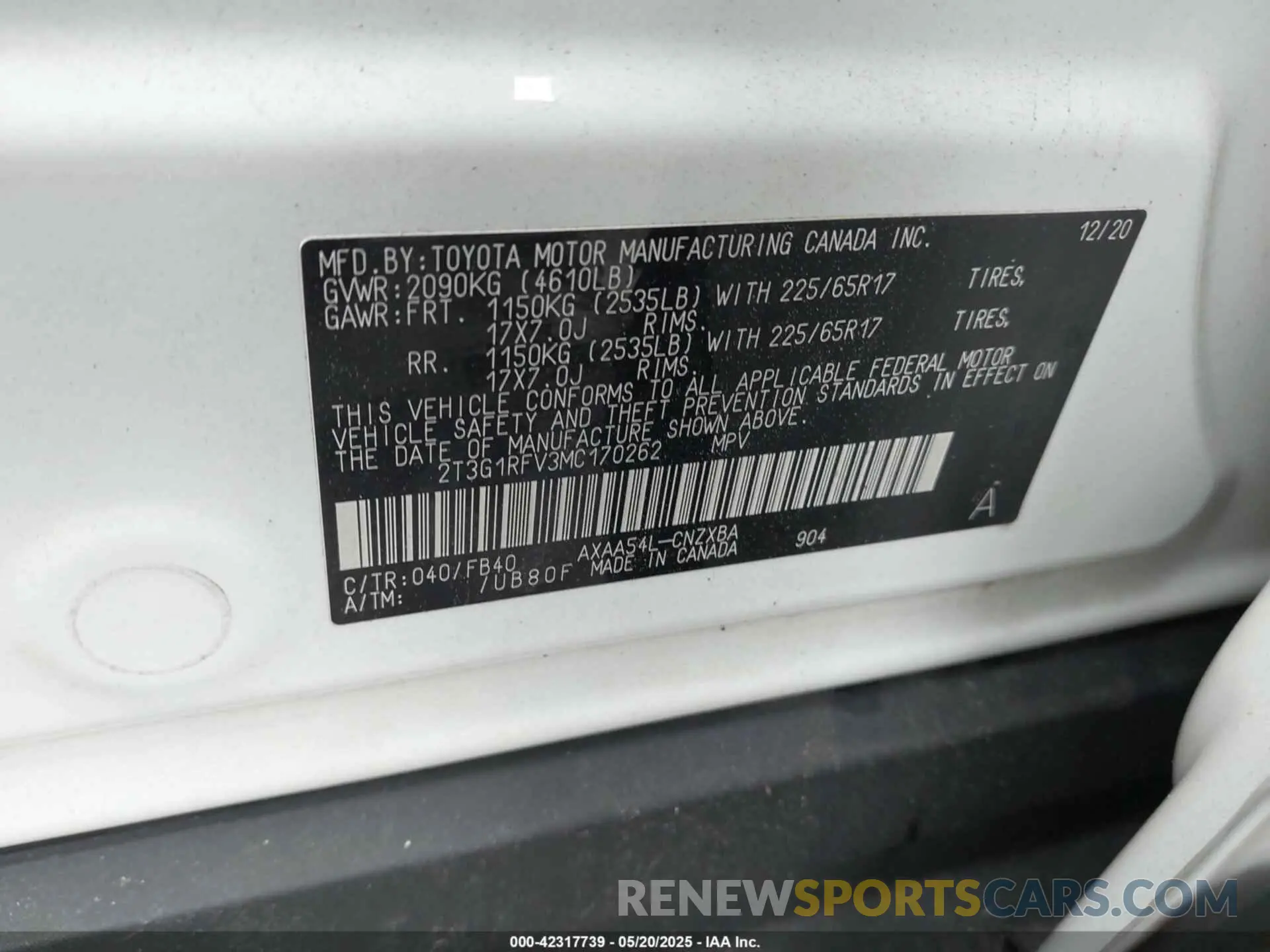 9 Фотография поврежденного автомобиля 2T3G1RFV3MC170262 TOYOTA RAV4 2021