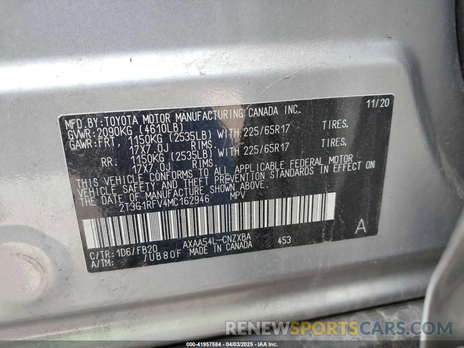 9 Фотография поврежденного автомобиля 2T3G1RFV4MC162946 TOYOTA RAV4 2021