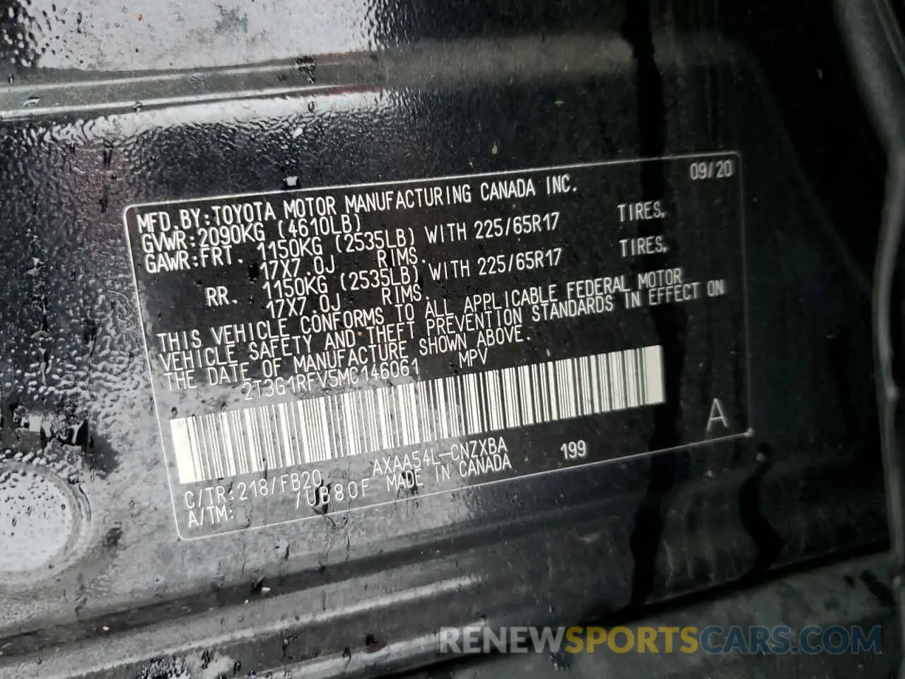 13 Фотография поврежденного автомобиля 2T3G1RFV5MC146061 TOYOTA RAV4 2021