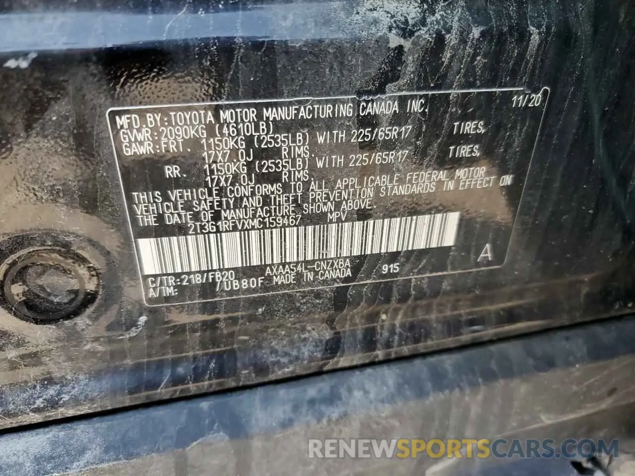 14 Photograph of a damaged car 2T3G1RFVXMC159467 TOYOTA RAV4 2021
