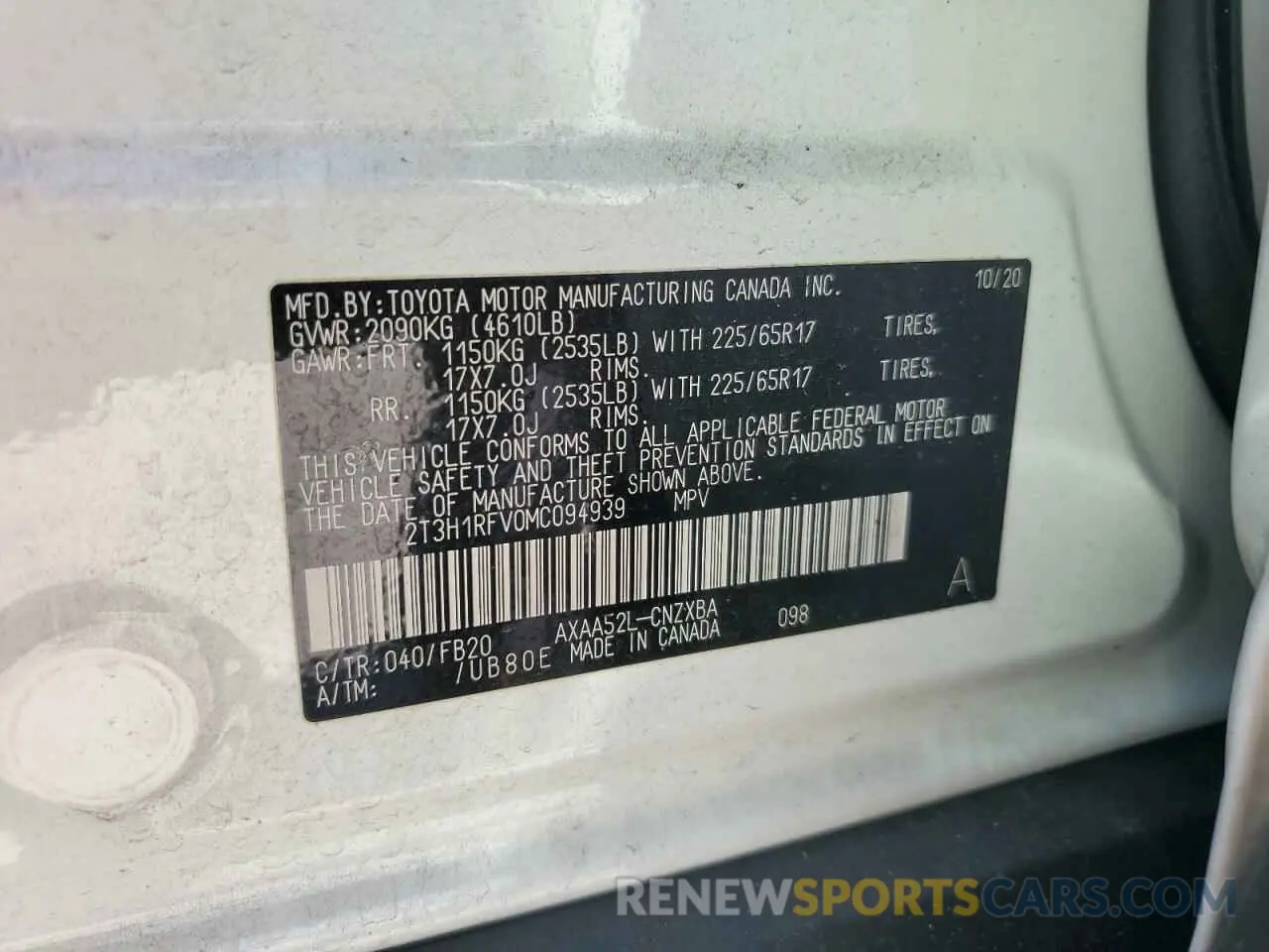 15 Photograph of a damaged car 2T3H1RFV0MC094939 TOYOTA RAV4 2021