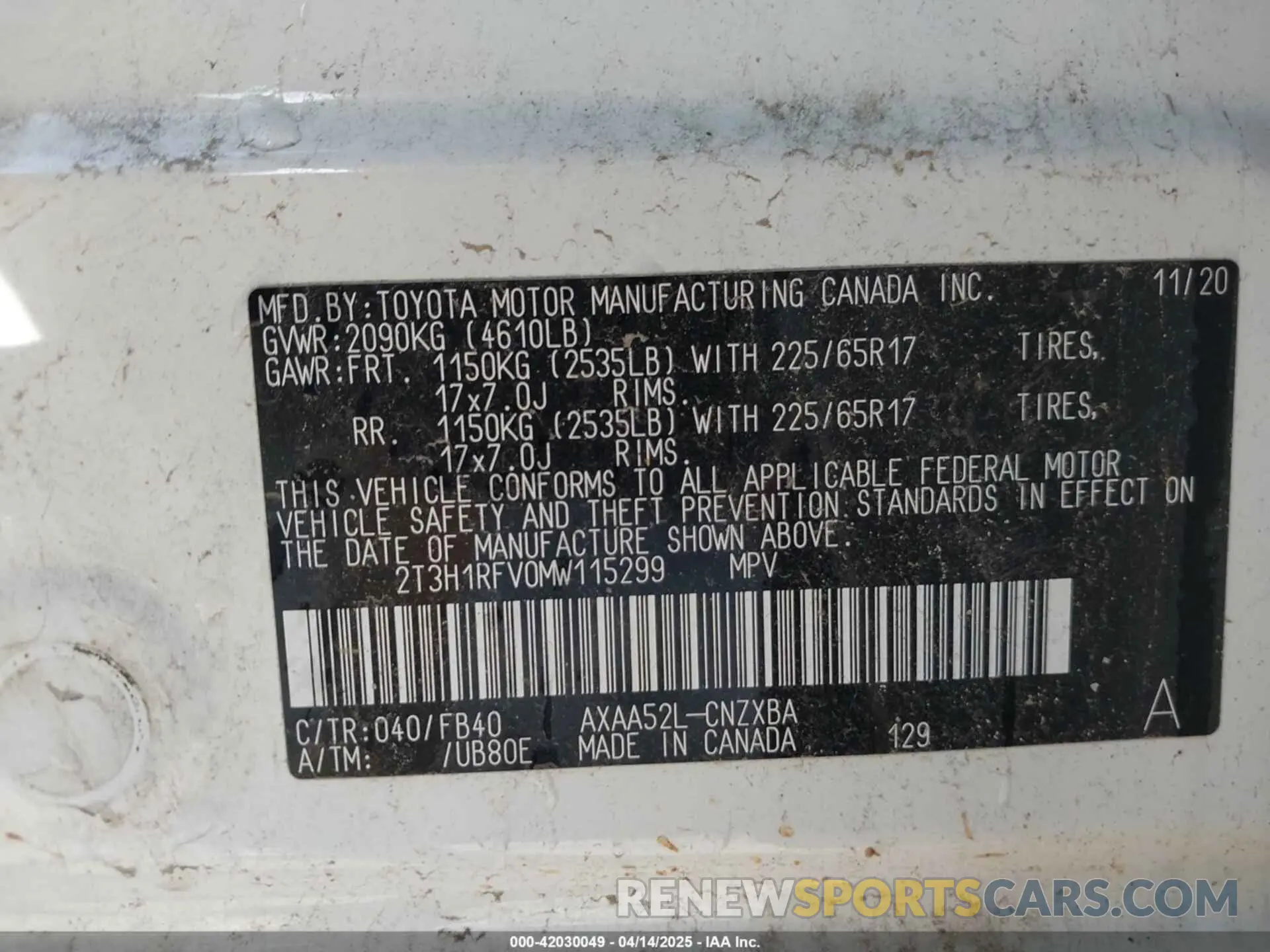 9 Photograph of a damaged car 2T3H1RFV0MW115299 TOYOTA RAV4 2021