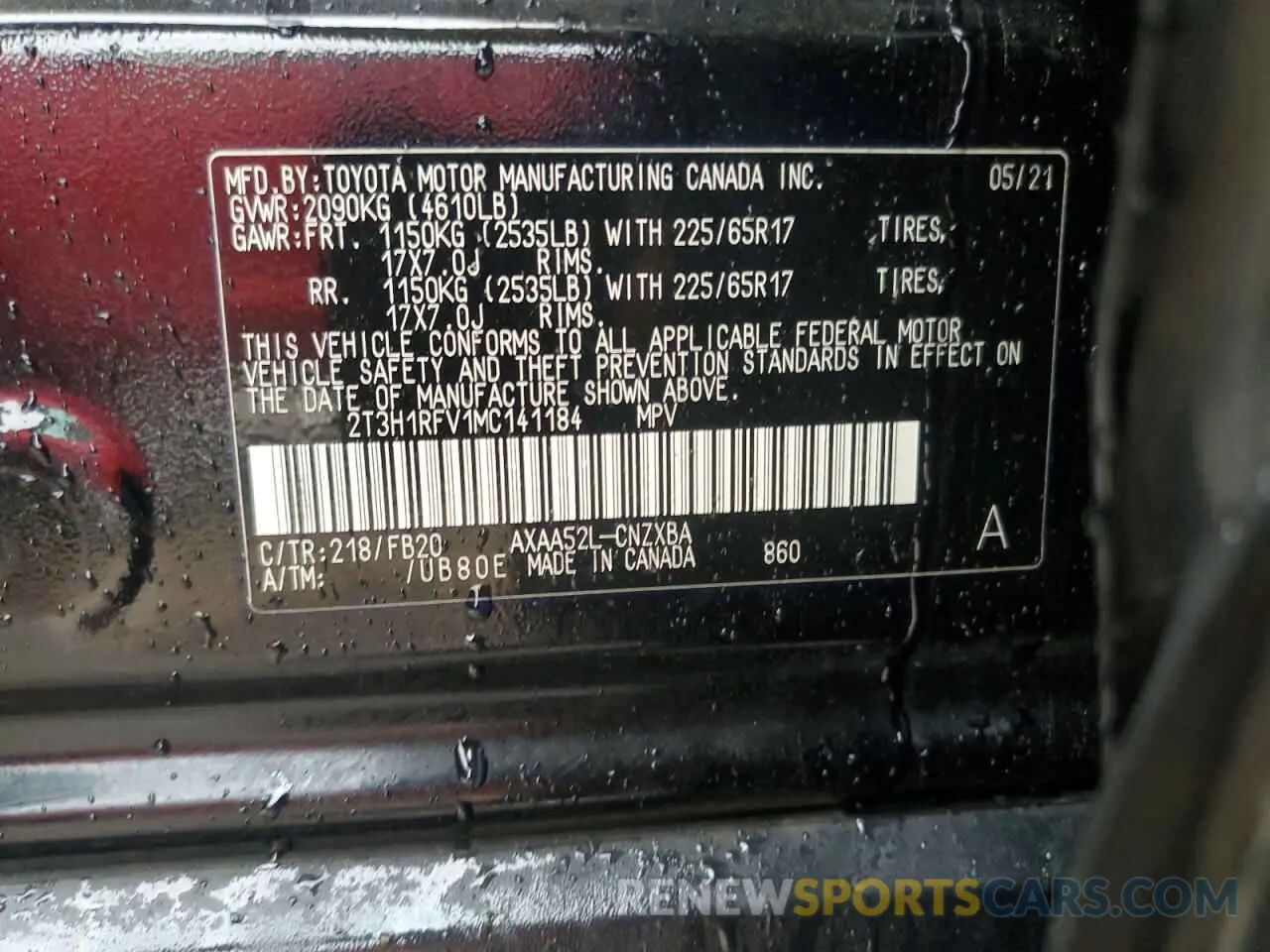 15 Фотография поврежденного автомобиля 2T3H1RFV1MC141184 TOYOTA RAV4 2021