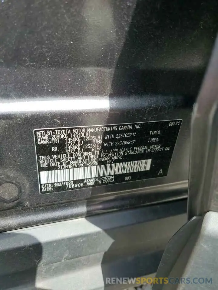 13 Photograph of a damaged car 2T3H1RFV1MC145686 TOYOTA RAV4 2021